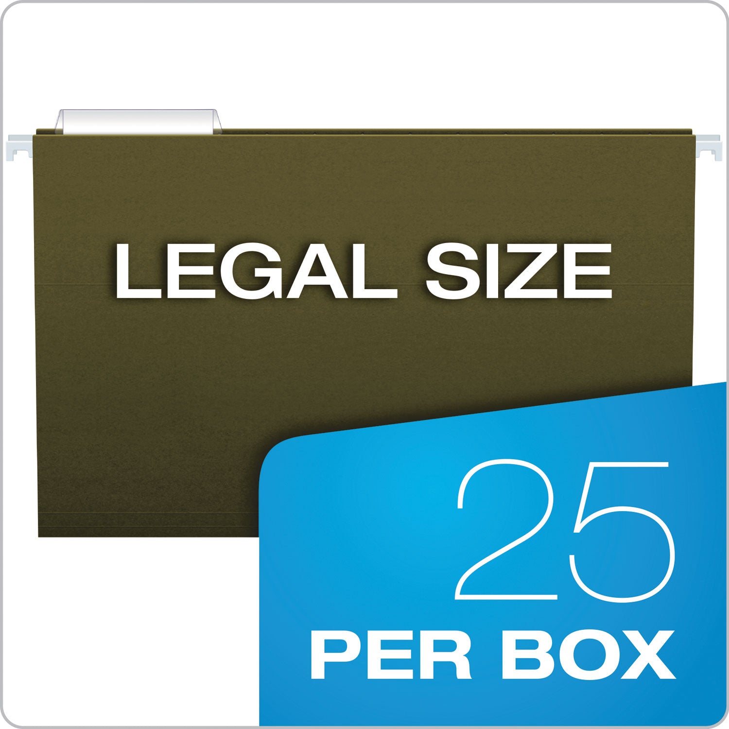 Pendaflex® Standard Green Hanging Folders, Legal Size, 1/3-Cut Tabs, Standard Green, 25/Box