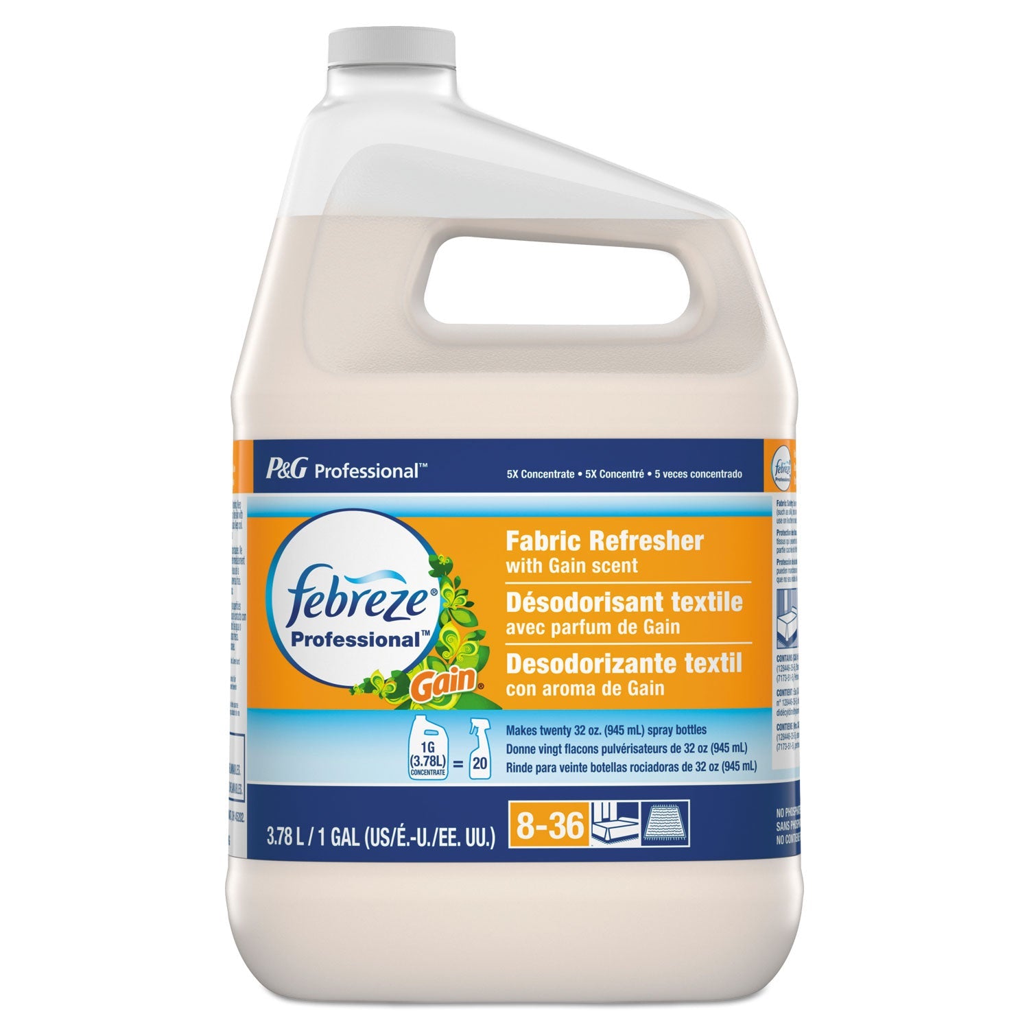 Febreze® Professional Deep Penetrating Fabric Refresher, Gain Original, 1 gal Bottle, 2/Carton