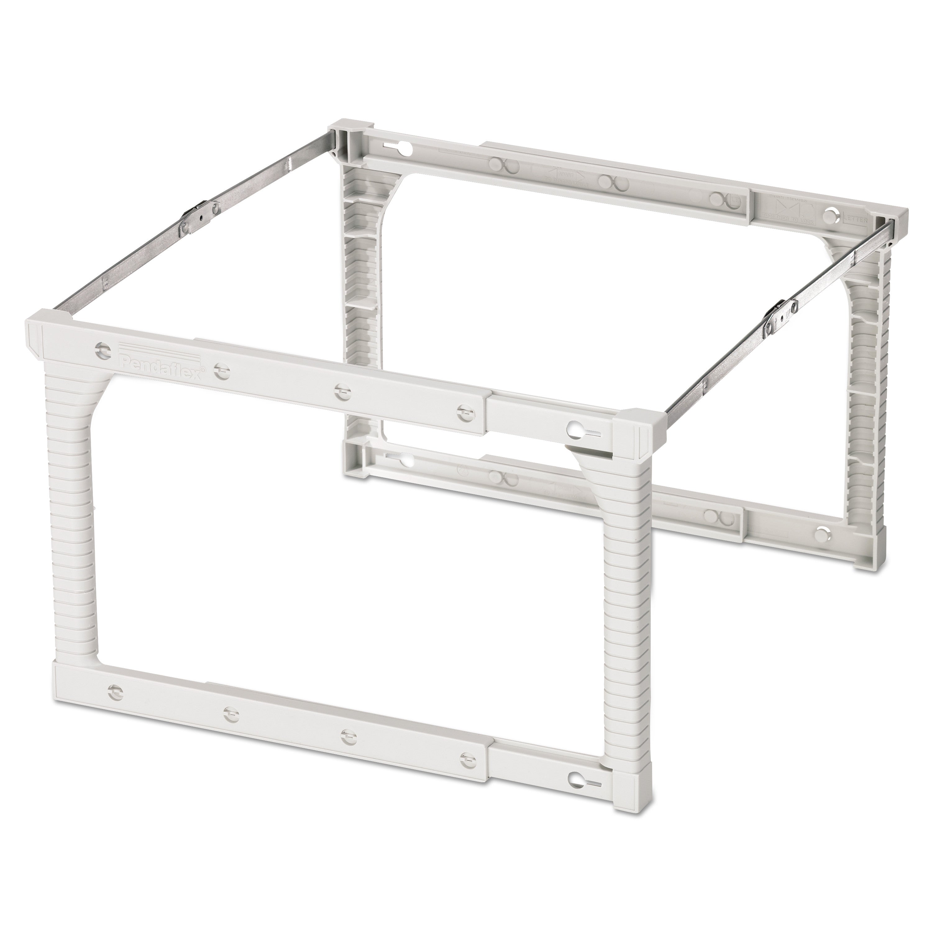 Pendaflex® Plastic Snap-Together Hanging Folder Frame, Legal/letter Size, 18" To 27" Long, White/silver Accents, 4/box