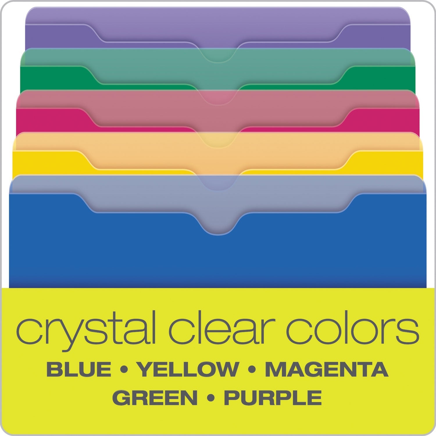 Pendaflex® Poly File Jackets, Straight Tab, Legal Size, Assorted Colors, 5/pack