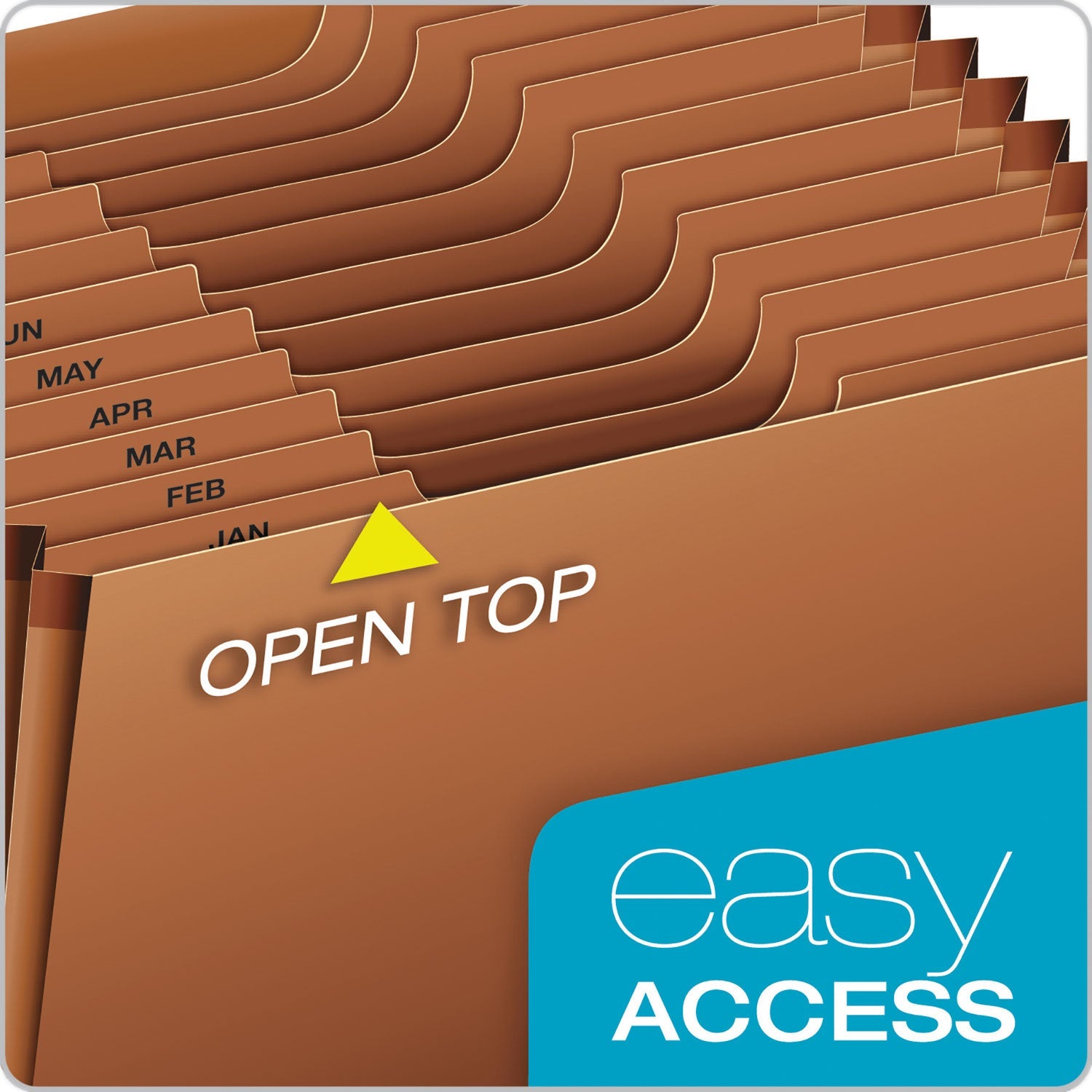 Pendaflex® Heavy-Duty Open-Top Expanding Stadium File, 12 Sections, 1/3-Cut Tabs, Letter Size, Redrope