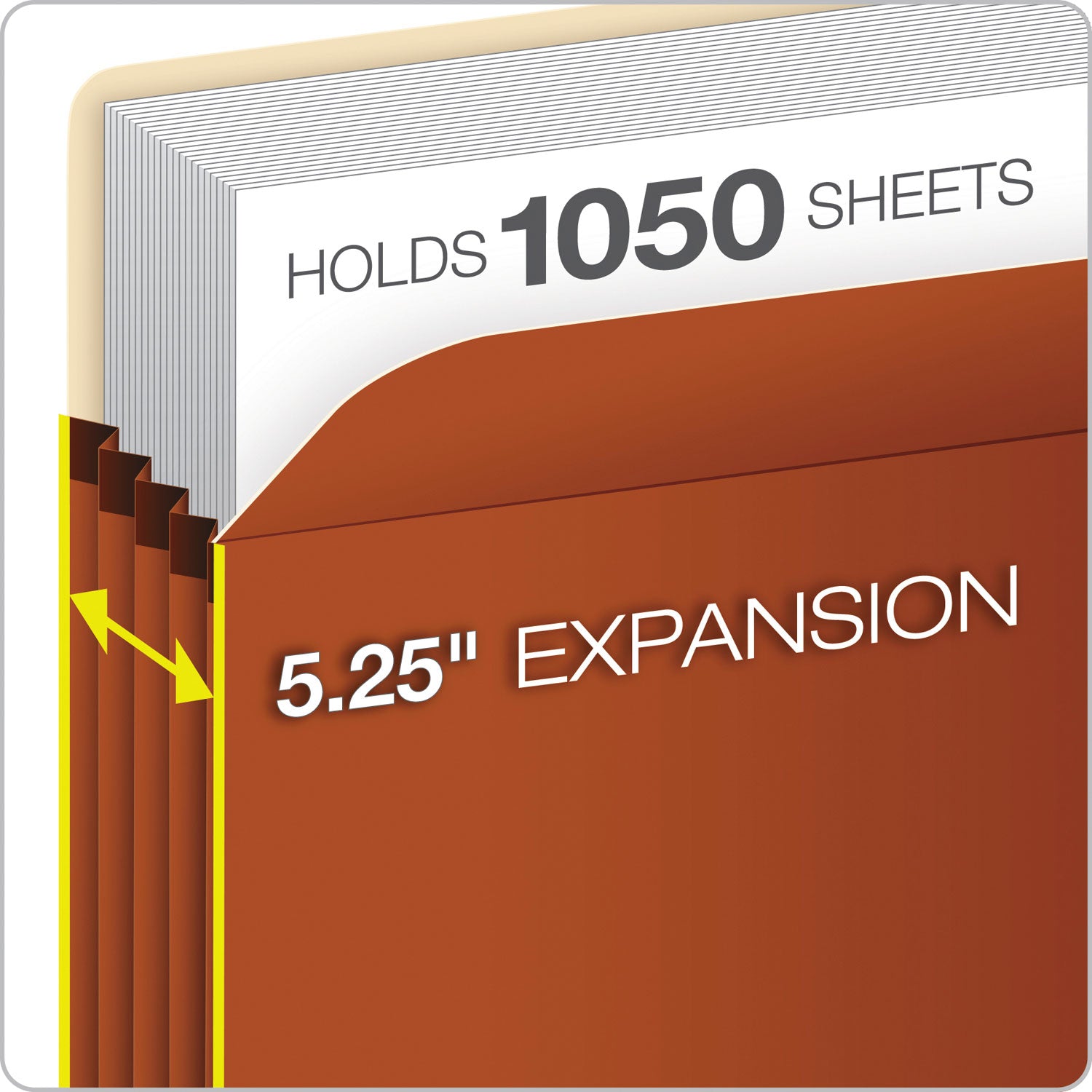 Pendaflex® Standard Expanding File Pockets, 5.25" Expansion, Letter Size, Redrope, 10/Box