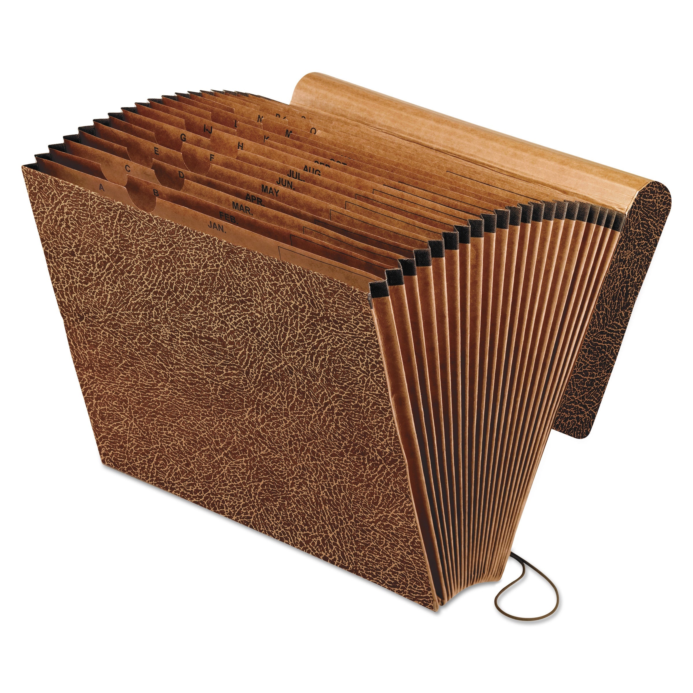 Pendaflex® All Purpose Expanding File, 2" Expansion, 21 Sections, Elastic Cord Closure, 2/5-Cut Tabs, Letter Size, Red Fiber