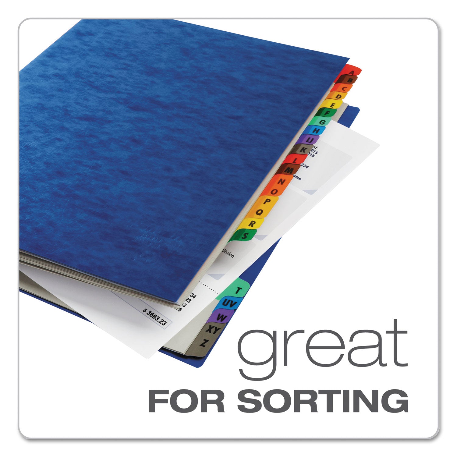 Pendaflex® Expanding Desk File, 23 Dividers, Alpha Index, Letter Size, Blue Cover
