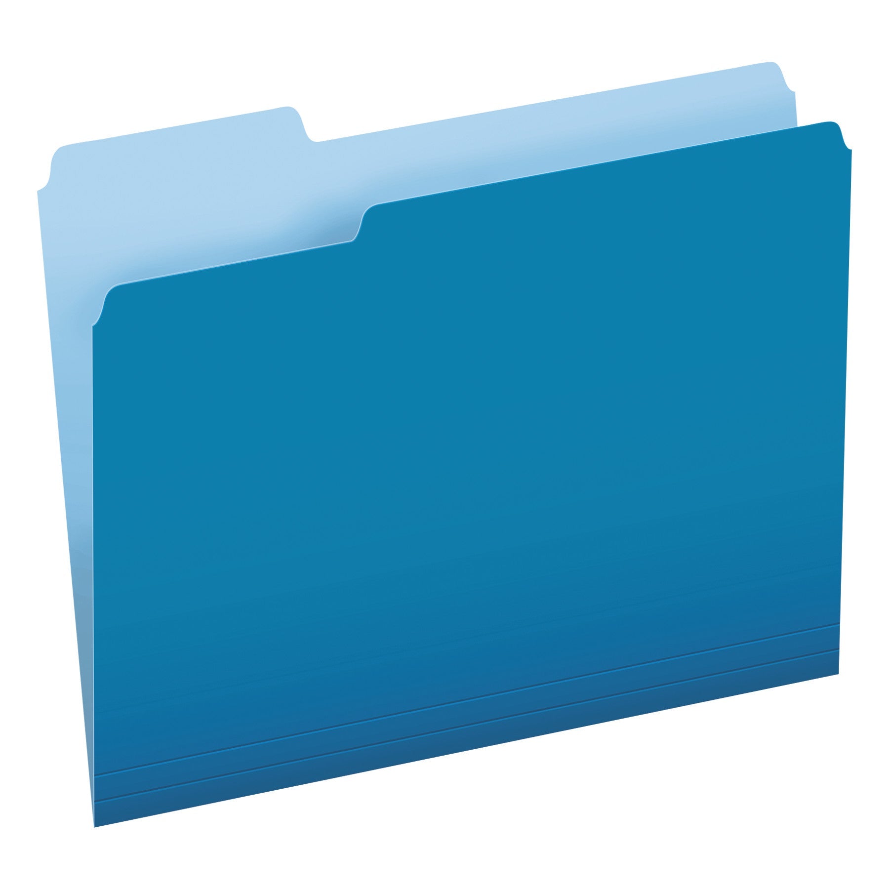 Pendaflex® Colored File Folders, 1/3-Cut Tabs: Assorted, Letter Size, Blue/Light Blue, 100/Box