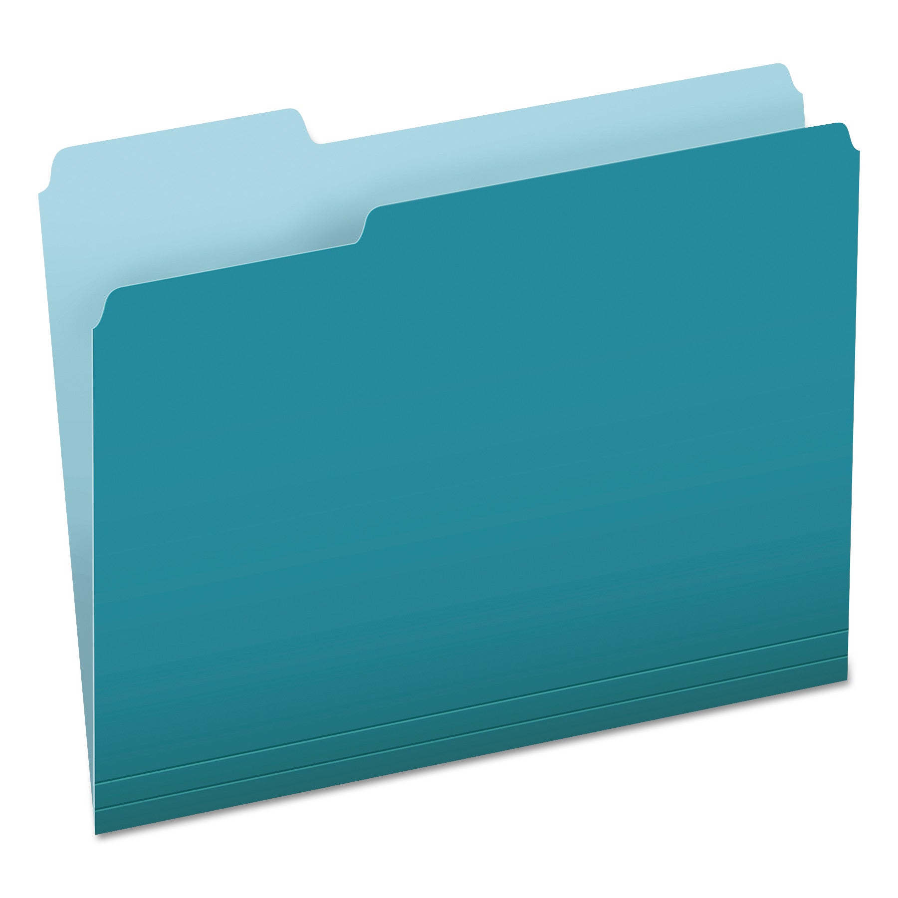 Pendaflex® Colored File Folders, 1/3-Cut Tabs: Assorted, Letter Size, Teal/Light Teal, 100/Box