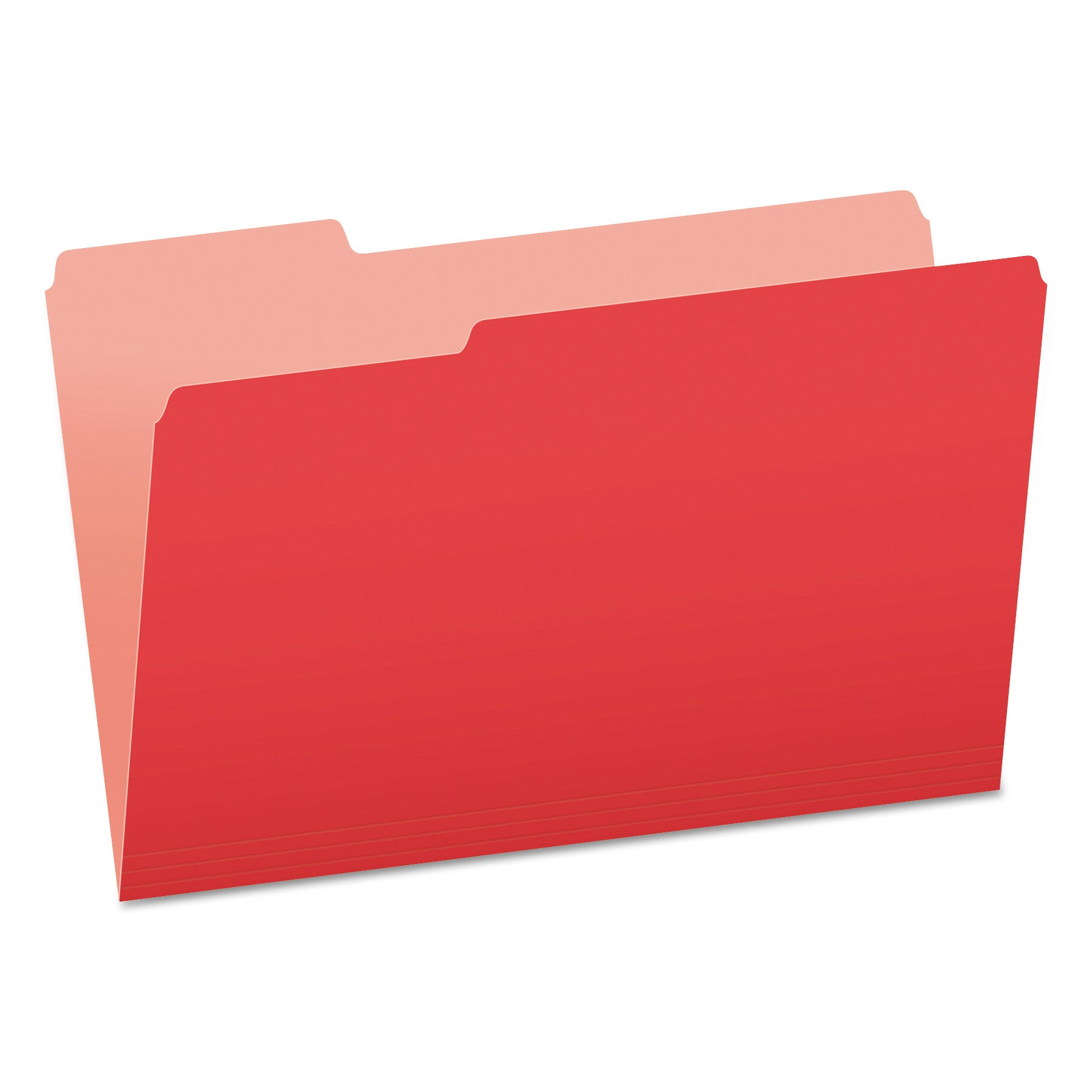 Pendaflex® Colored File Folders, 1/3-Cut Tabs: Assorted, Legal Size, Red/Light Red, 100/Box