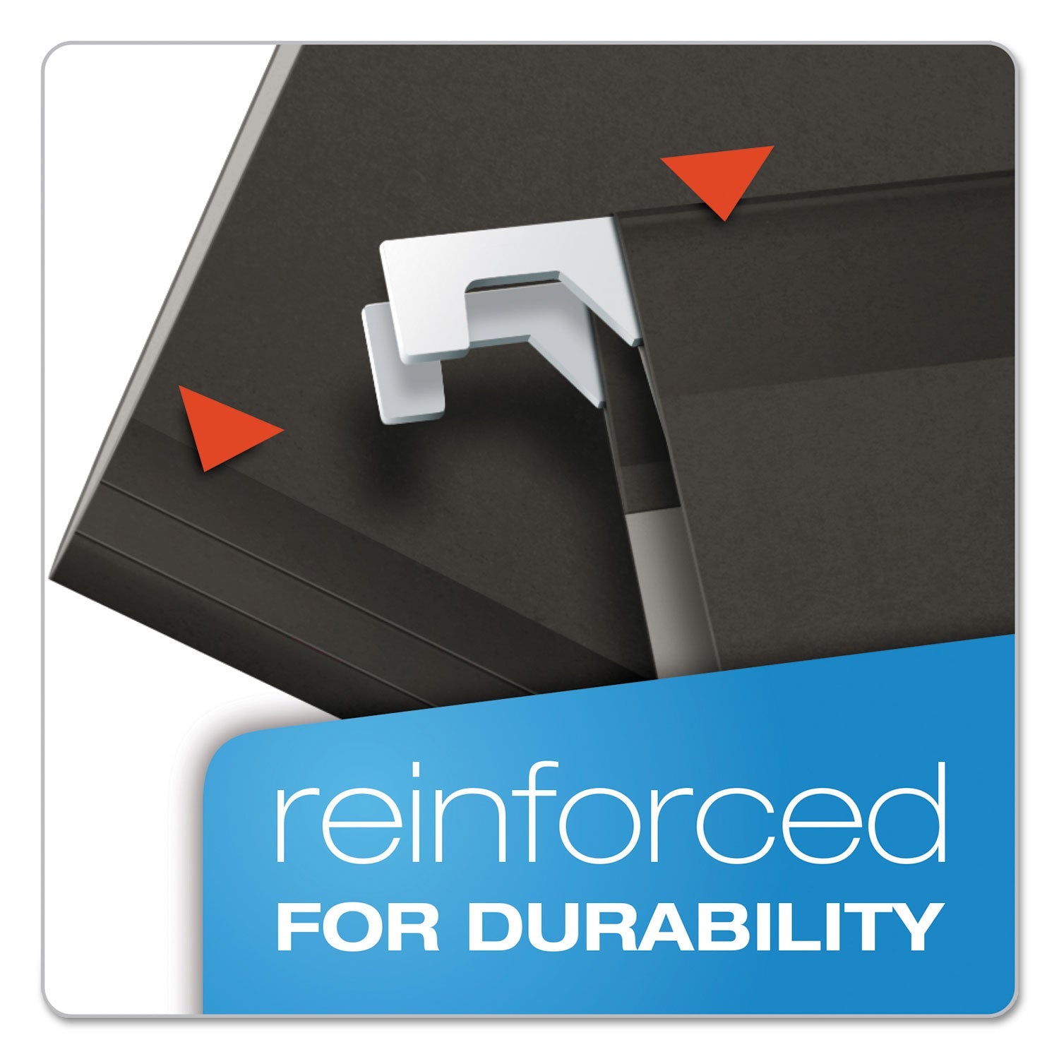 Pendaflex® Colored Reinforced Hanging Folders, Legal Size, 1/5-Cut Tabs, Black, 25/Box
