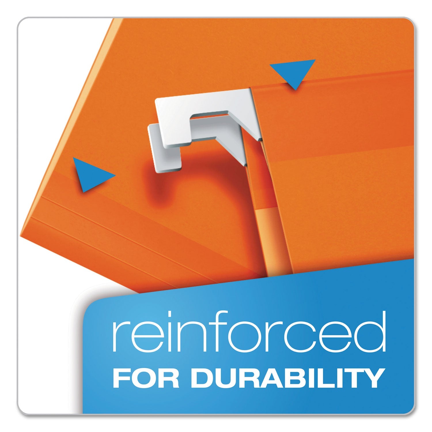 Pendaflex® Colored Reinforced Hanging Folders, Legal Size, 1/5-Cut Tabs, Orange, 25/Box