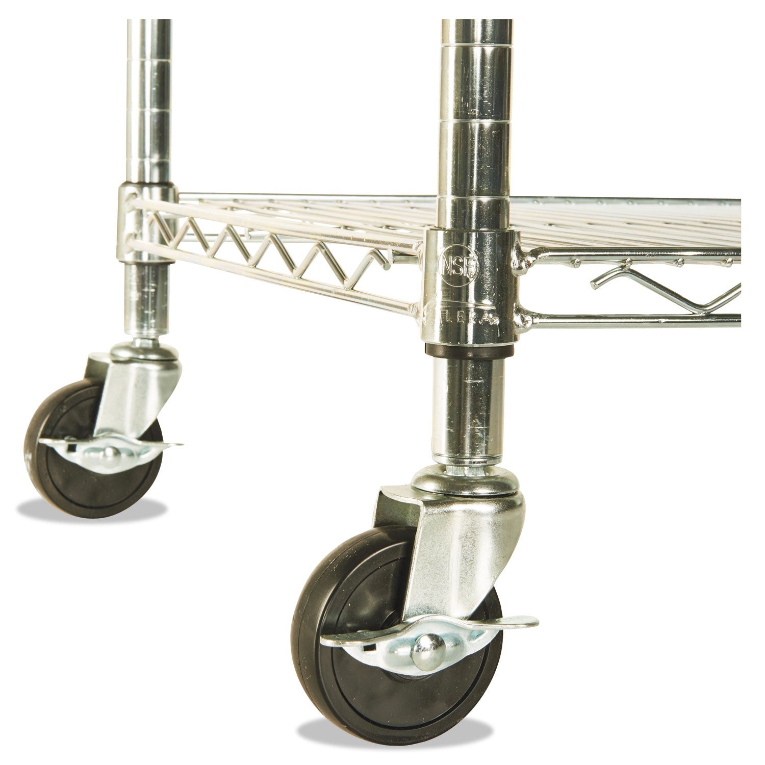 Alera® Nsf Certified 4-Shelf Wire Shelving Kit With Casters, 48w X 18d X 72h, Silver