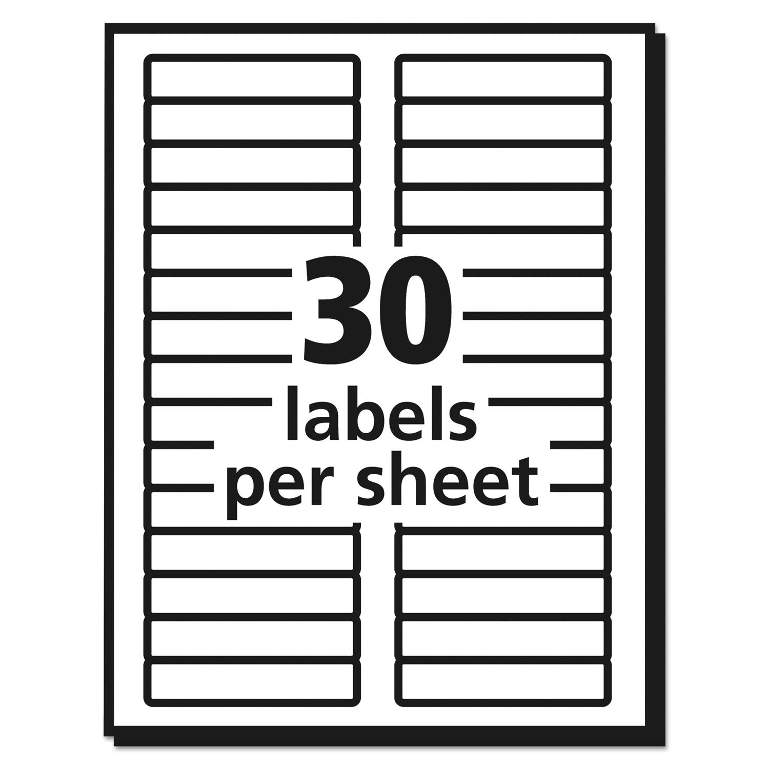 Avery® Permanent Trueblock File Folder Labels With Sure Feed Technology, 0.66 X 3.44, White, 30/sheet, 50 Sheets/box