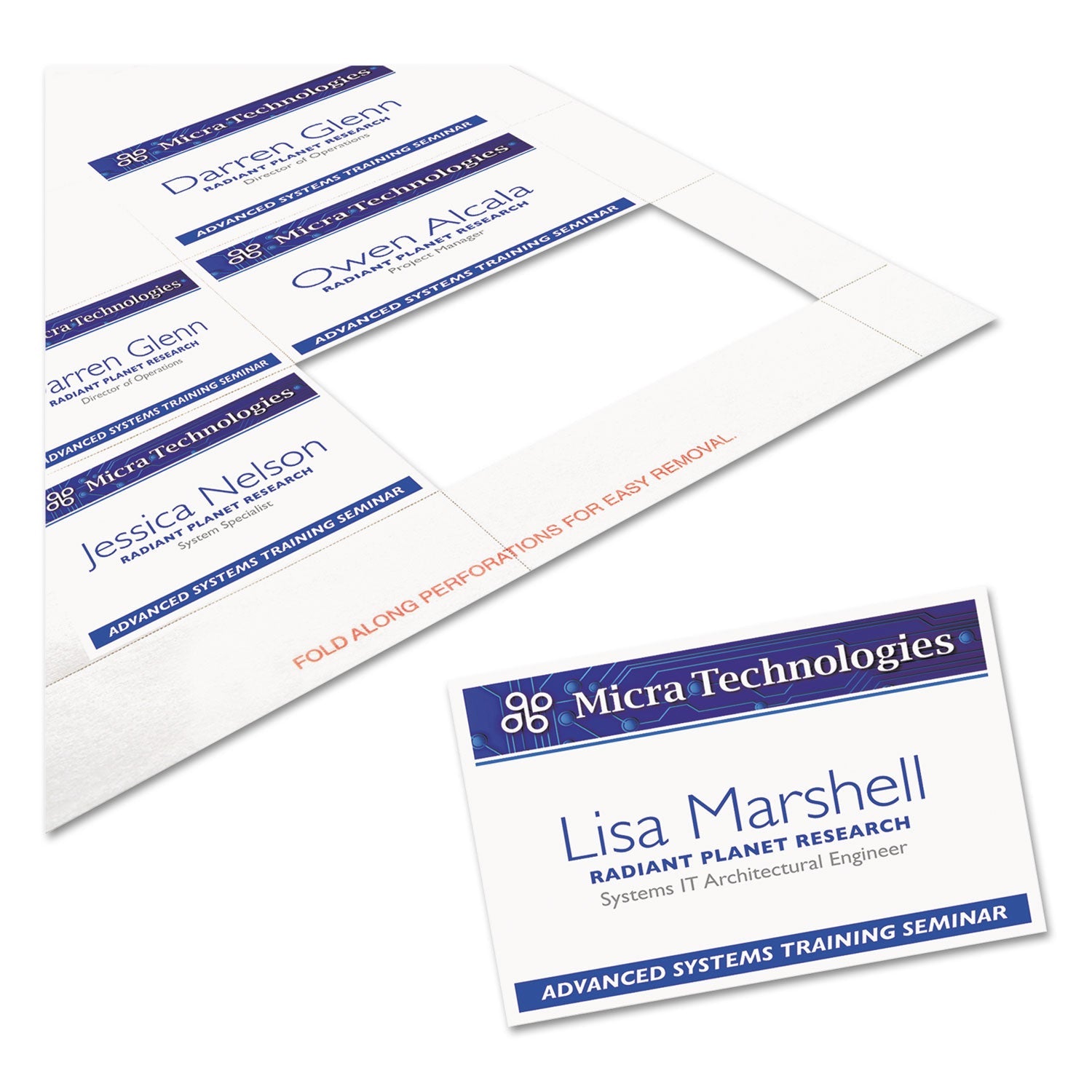Avery® Name Badge Insert Refills, Horizontal/vertical, 2 1/4 X 3 1/2, White, 400/box