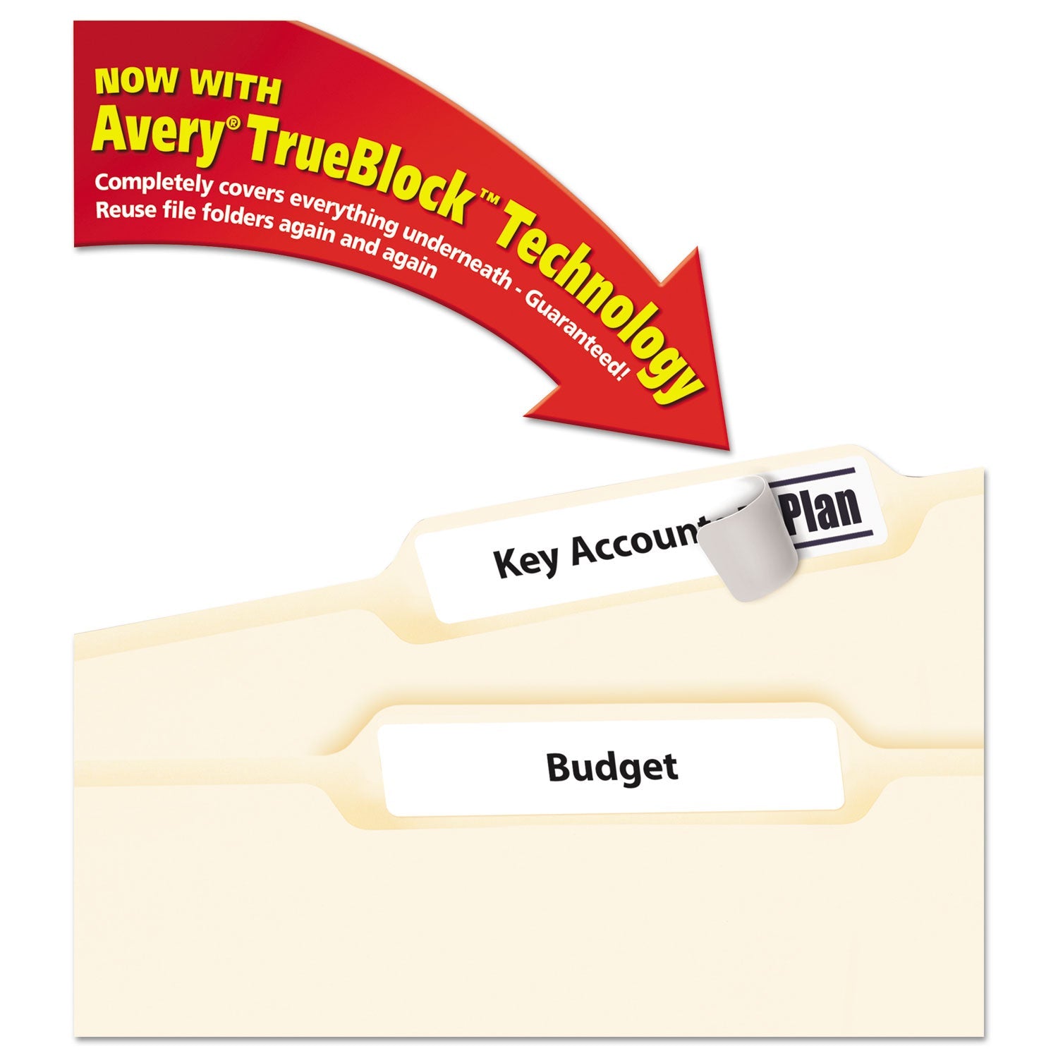 Avery® Permanent Trueblock File Folder Labels With Sure Feed Technology, 0.66 X 3.44, White, 30/sheet, 25 Sheets/pack
