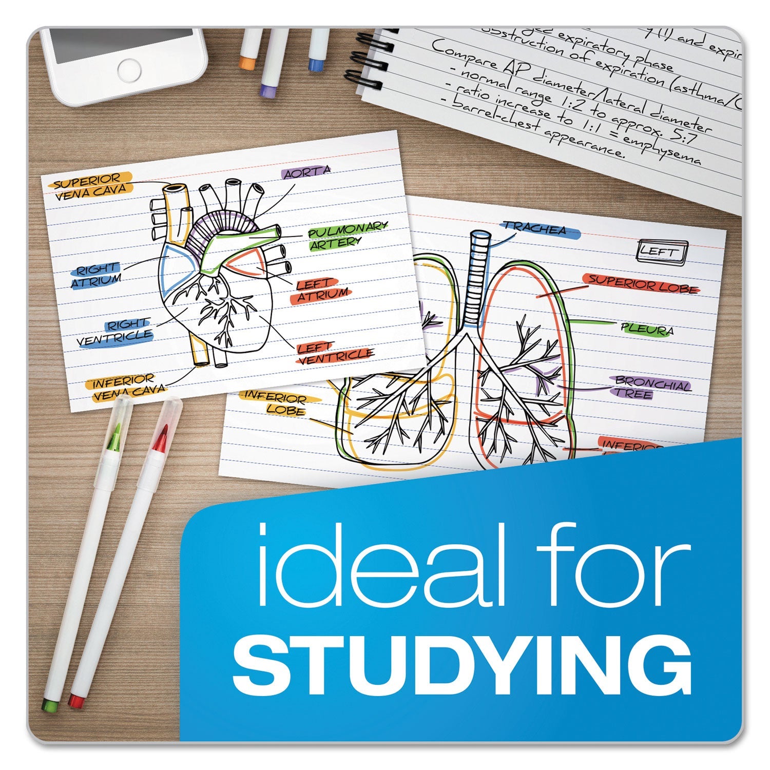 Oxford™ Ruled Index Cards, 3 X 5, White, 100/pack