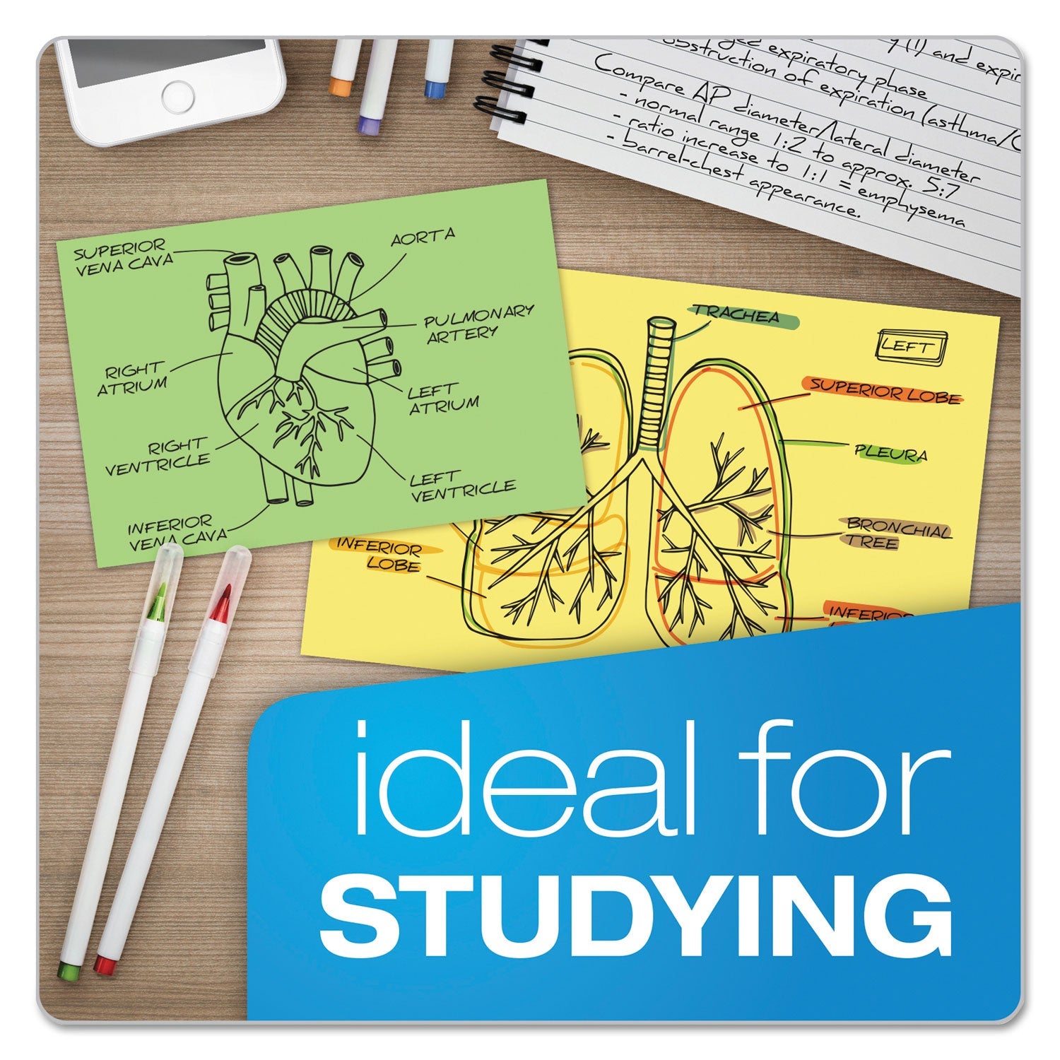 Oxford™ Unruled Index Cards, 4 X 6, Canary, 100/pack