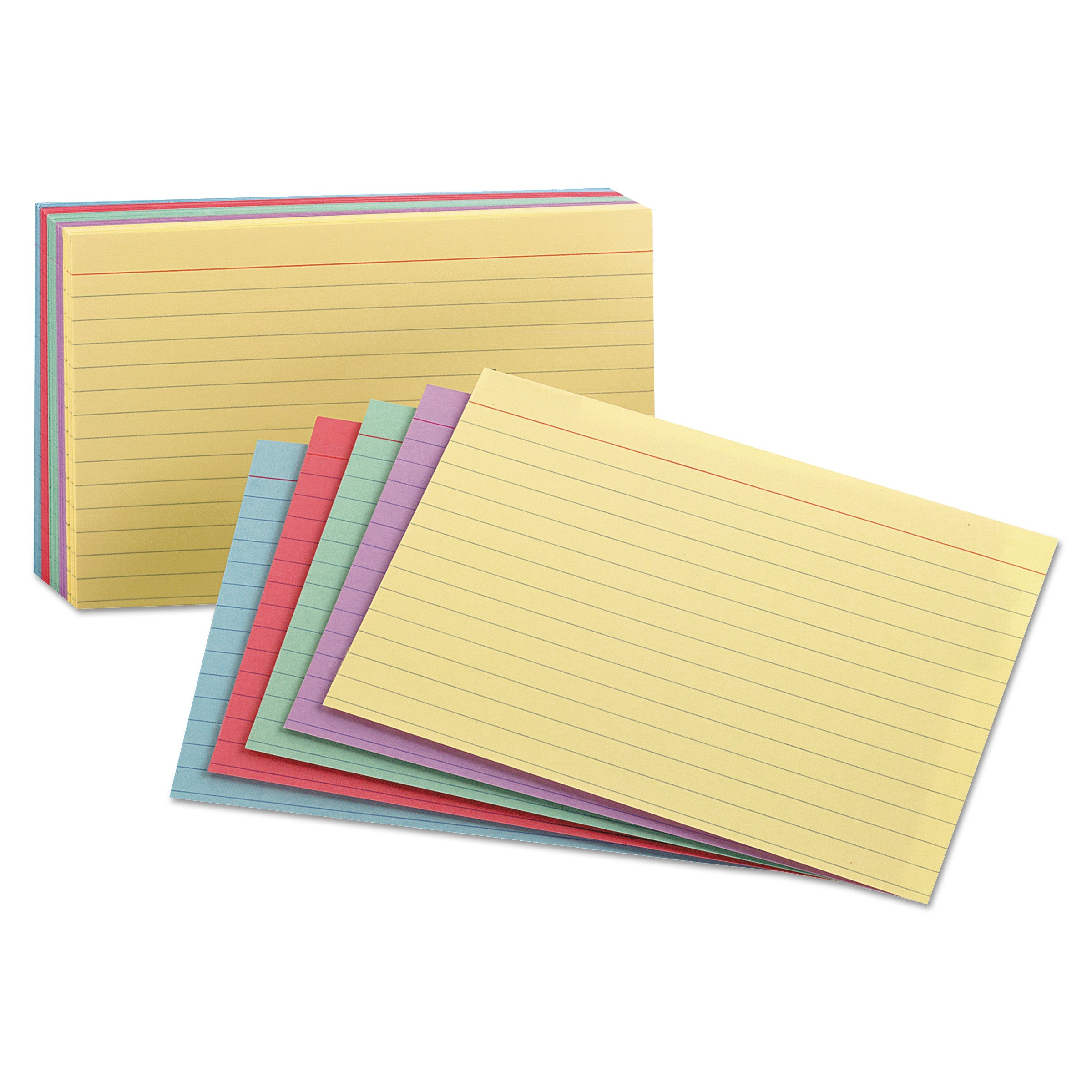 Ruled Index Cards | 5x8, Assorted Colors, 100/Pack