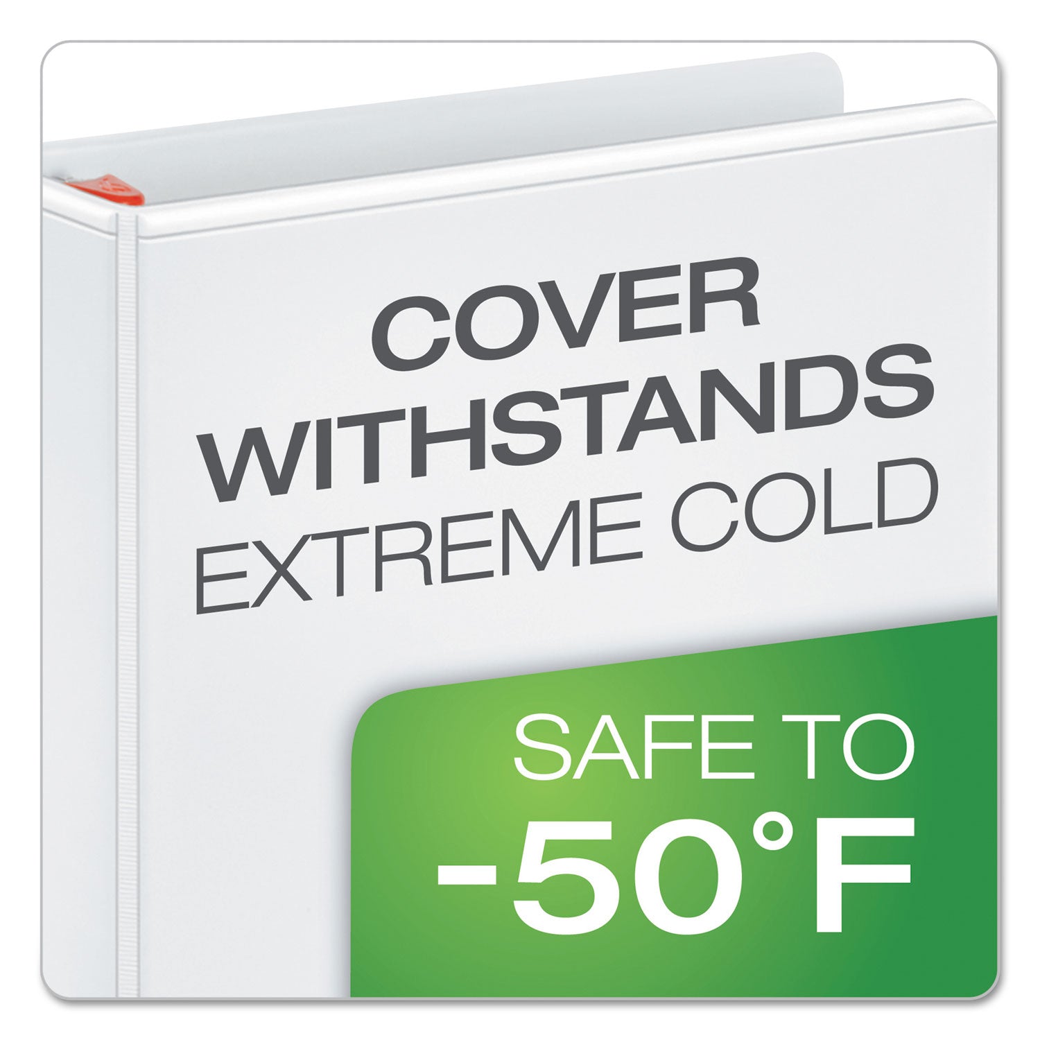 Cardinal® XtraLife ClearVue Non-Stick Slant-D Ring Binder, 3 Rings, 2" Capacity, 11 x 8.5, White