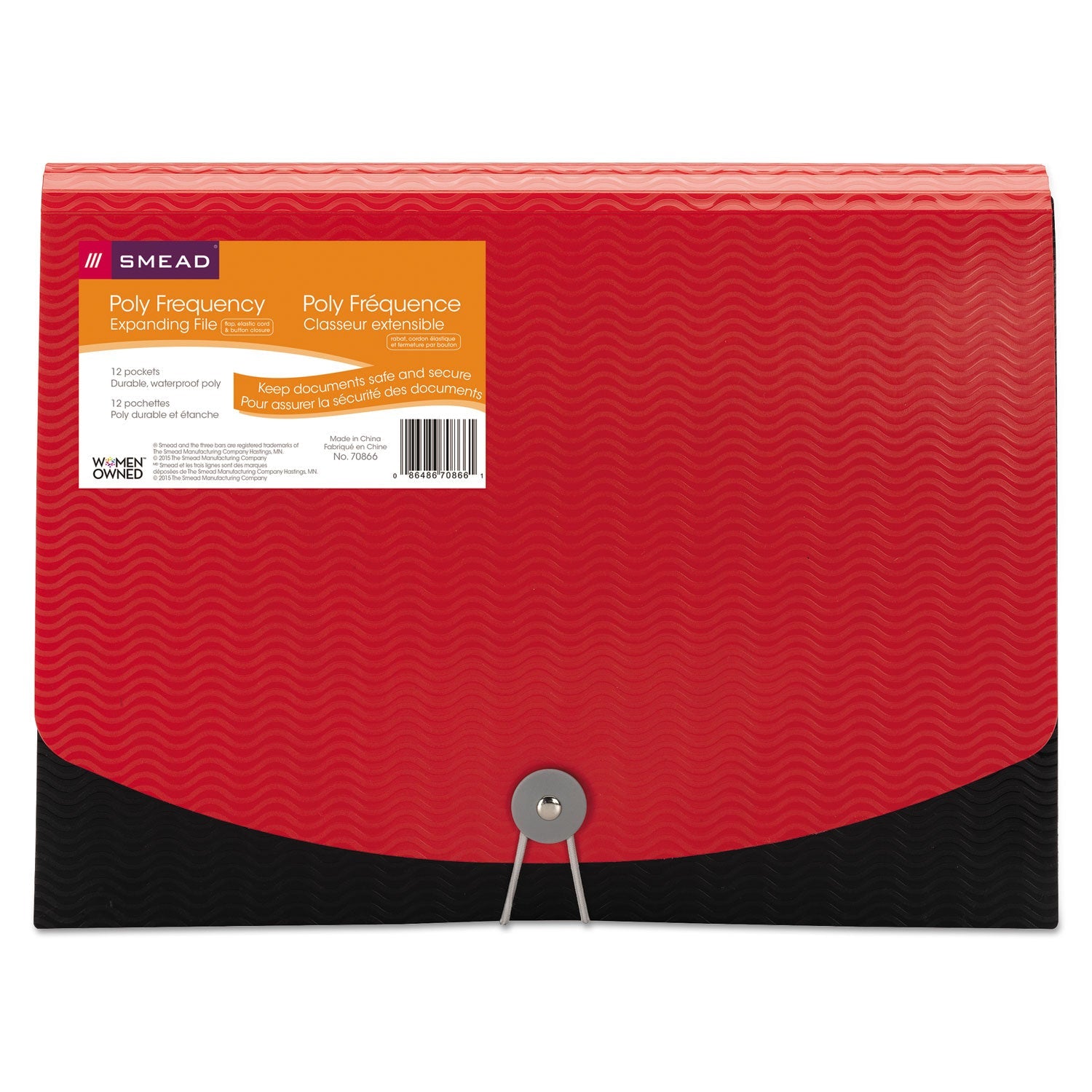 12-Pocket Poly Expanding File | Letter Size | Black