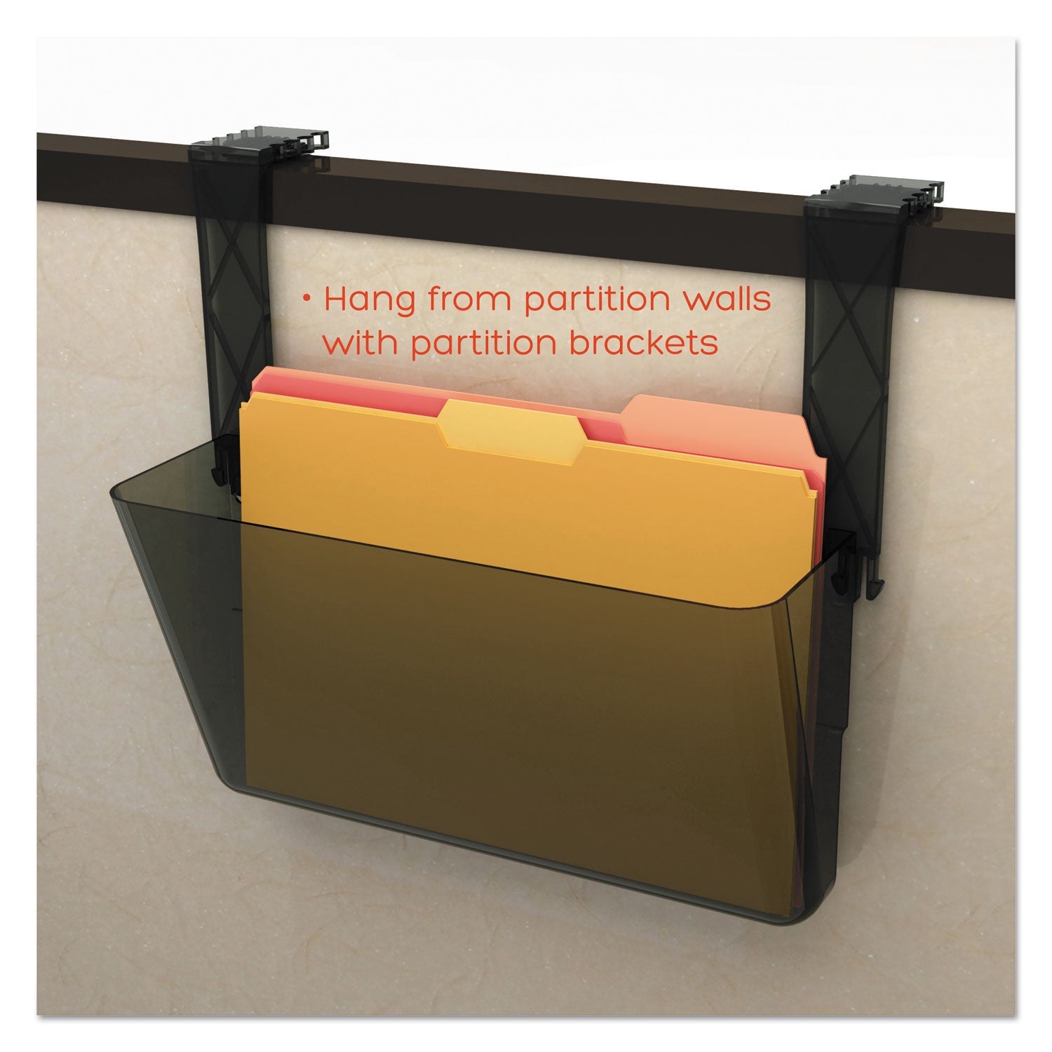 deflecto® DocuPocket Stackable Wall Pocket, Letter Size, 13" x 4", Smoke