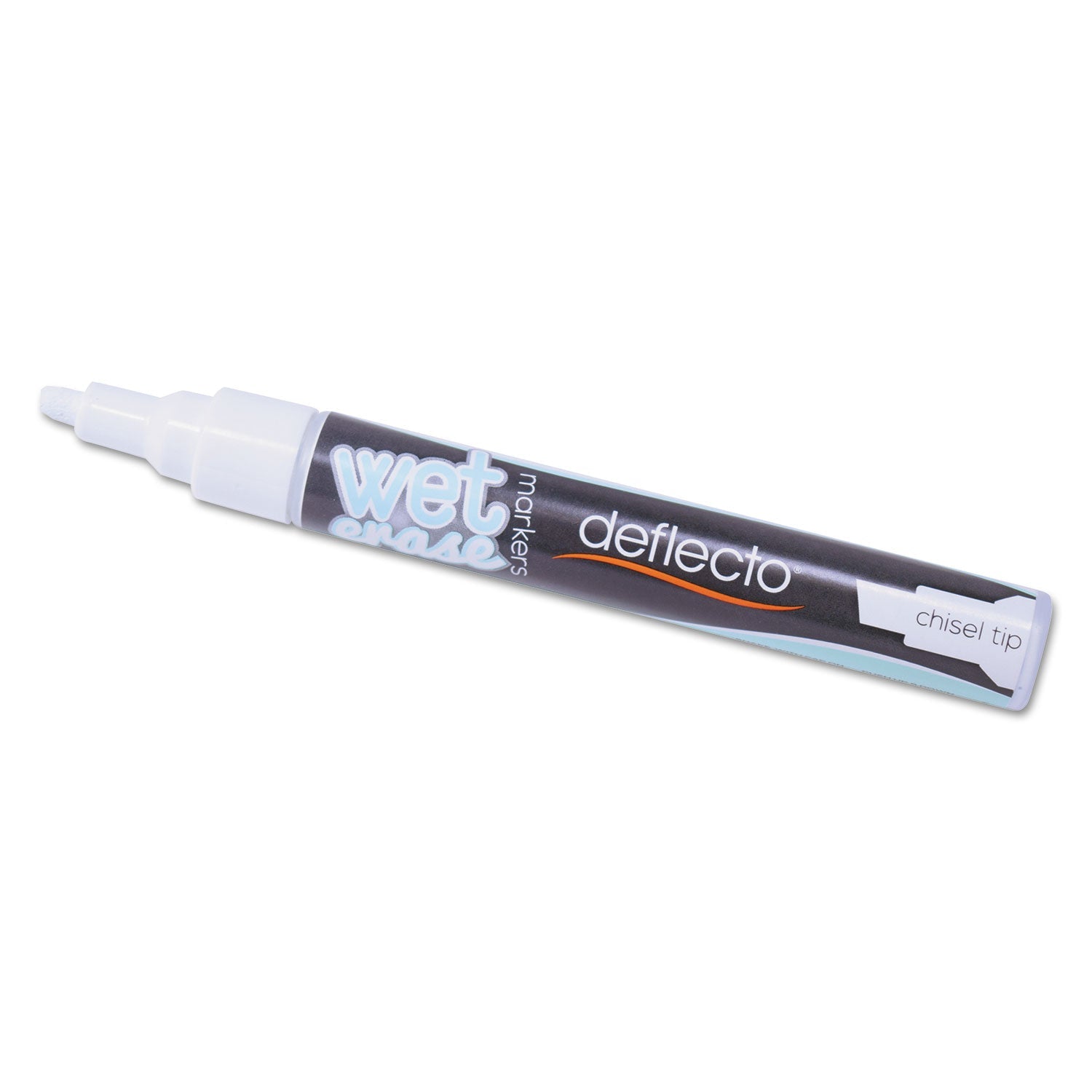 deflecto® Wet Erase Markers, Medium Chisel Tip, White, 4/pack