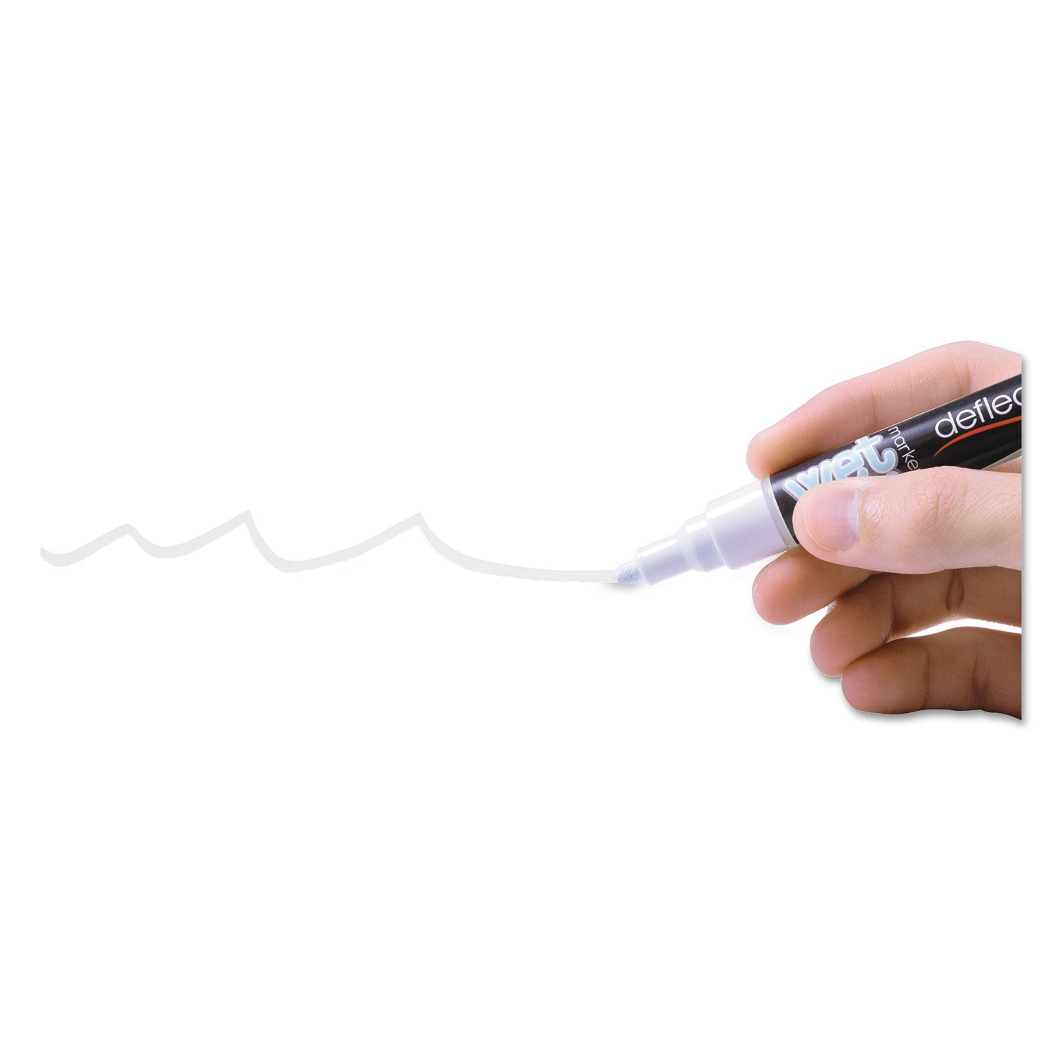 deflecto® Wet Erase Markers, Medium Chisel Tip, White, 4/pack