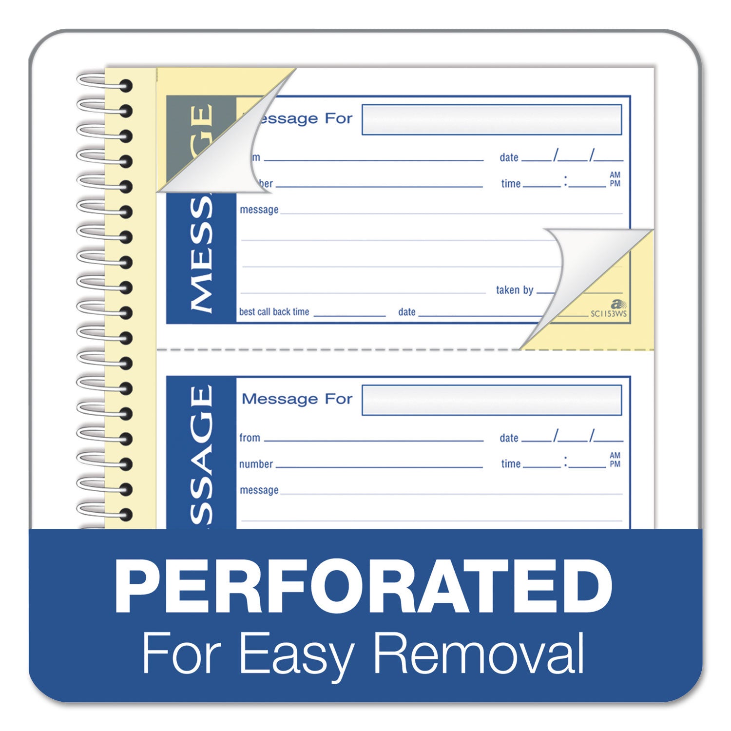 Adams® Write 'n Stick Phone Message Book, Two-Part Carbonless, 4.75 x 2.75, 4 Forms/Sheet, 200 Forms Total