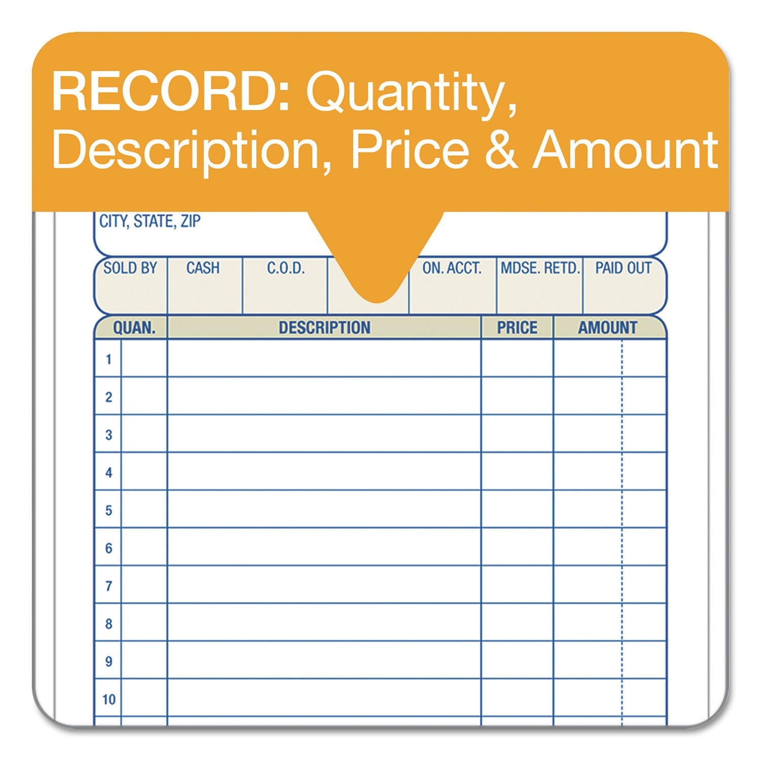 Adams® Multipart Sales Order Pad, Three-Part Carbonless, 4.19 x 6.69, 50 Forms Total