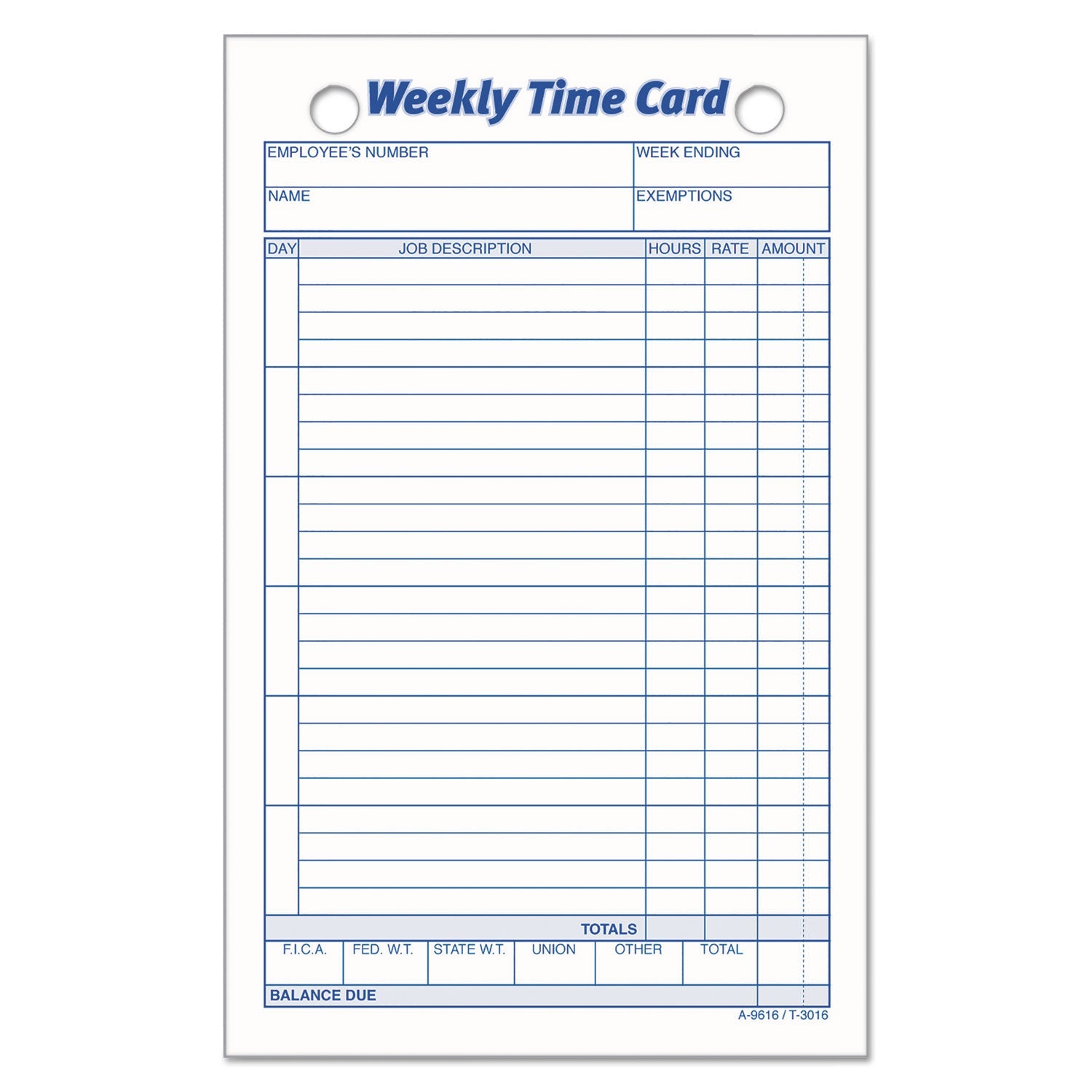 Weekly Employee Time Cards | 100-Pack