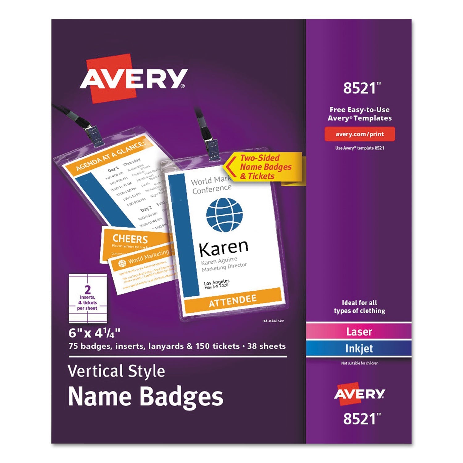 Lanyard-Style Badge Holder | 4.25x6 | 75-Pack