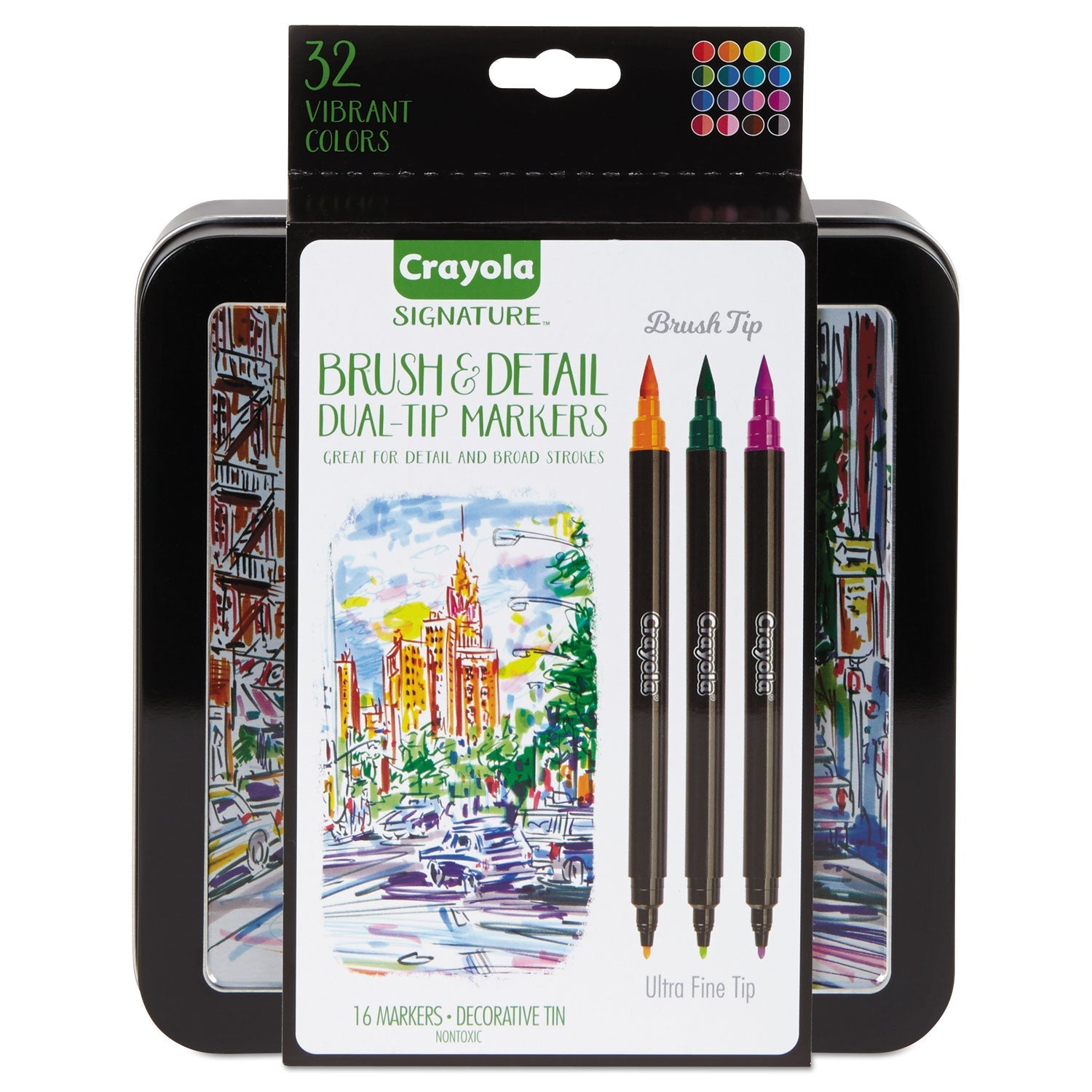 Brush & Detail Dual Ended Markers | 16-Set