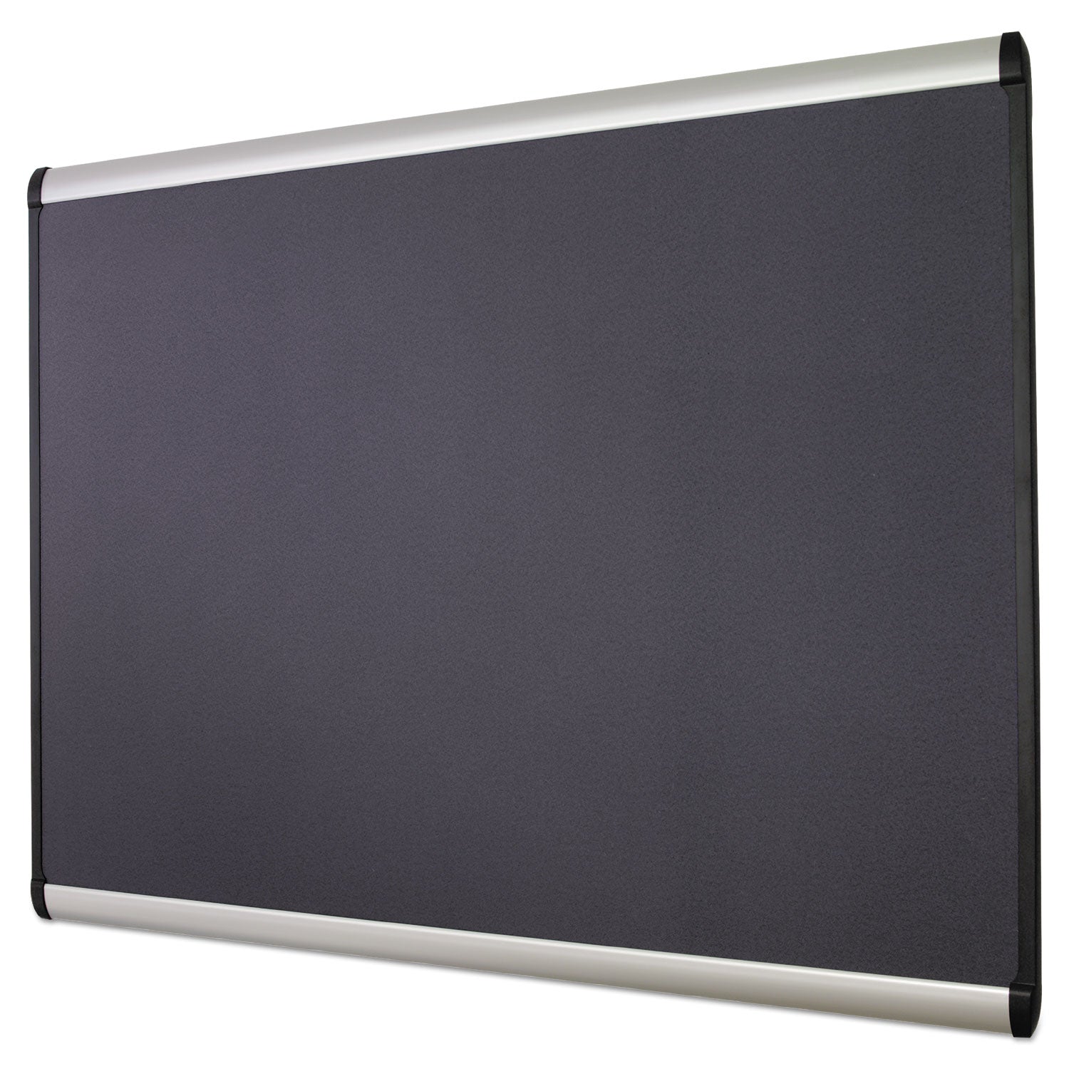 Quartet® Prestige Plus Magnetic Fabric Bulletin Boards, 72" x 48", Gray Surface, Satin Aluminum Frame