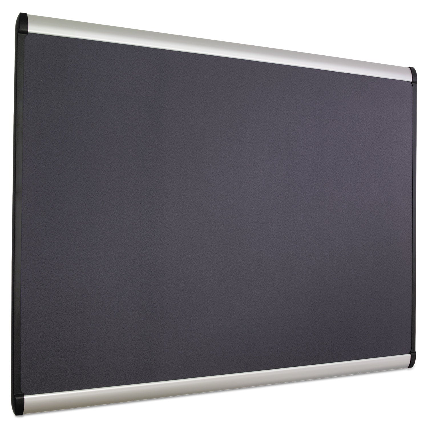 Quartet® Prestige Plus Magnetic Fabric Bulletin Boards, 72" x 48", Gray Surface, Satin Aluminum Frame