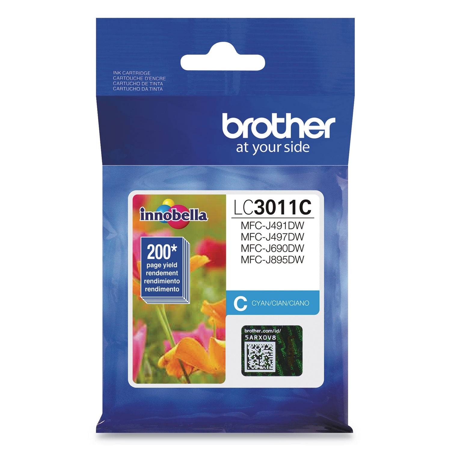 Cyan Ink Cartridge | Brother LC3011C, 200-Yield