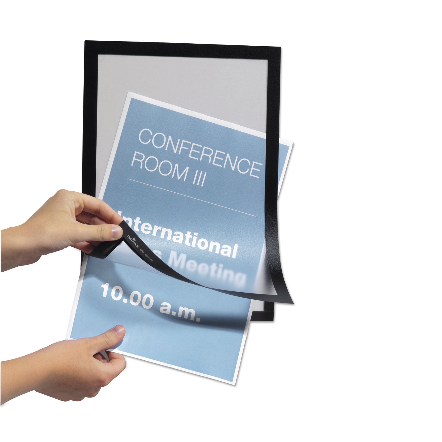 Durable® DURAFRAME Sign Holder, 8.5 x 11, Black Frame, 2/Pack