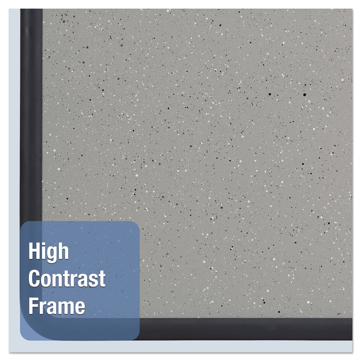 Quartet® Contour Granite Board, 36" x 24", Granite Gray Surface, Black Plastic Frame