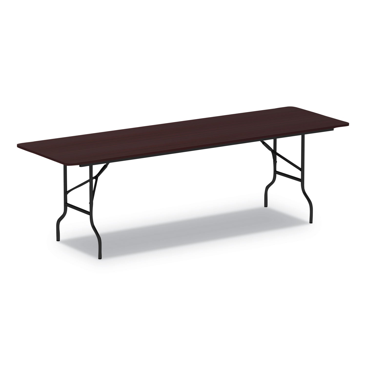 Alera® Wood Folding Table, Rectangular, 95.88w x 29.88d x 29.13h, Mahogany