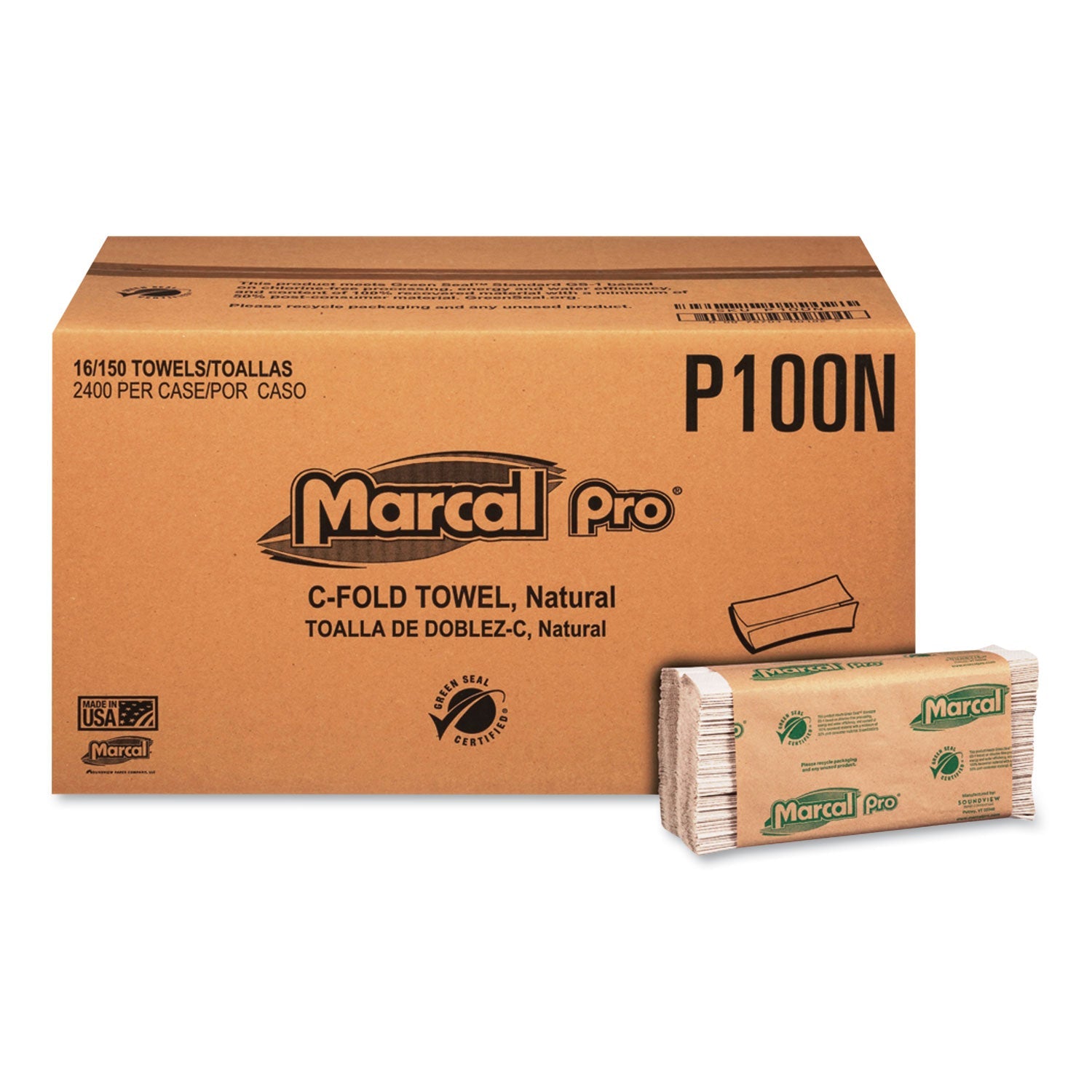 Folded Paper Towels | Natural | 16-Pack