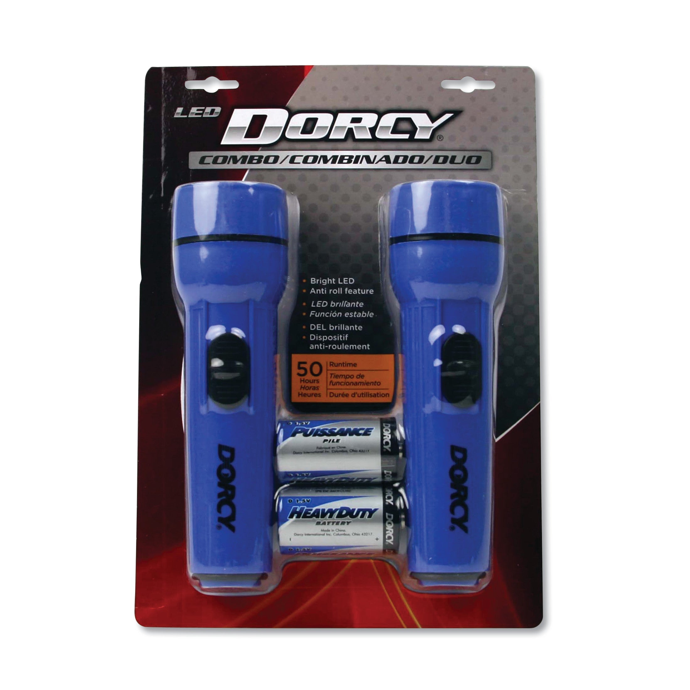 DORCY® Led Flashlight Pack, 1 D Battery (included), Blue, 2/pack - Bloom Skins