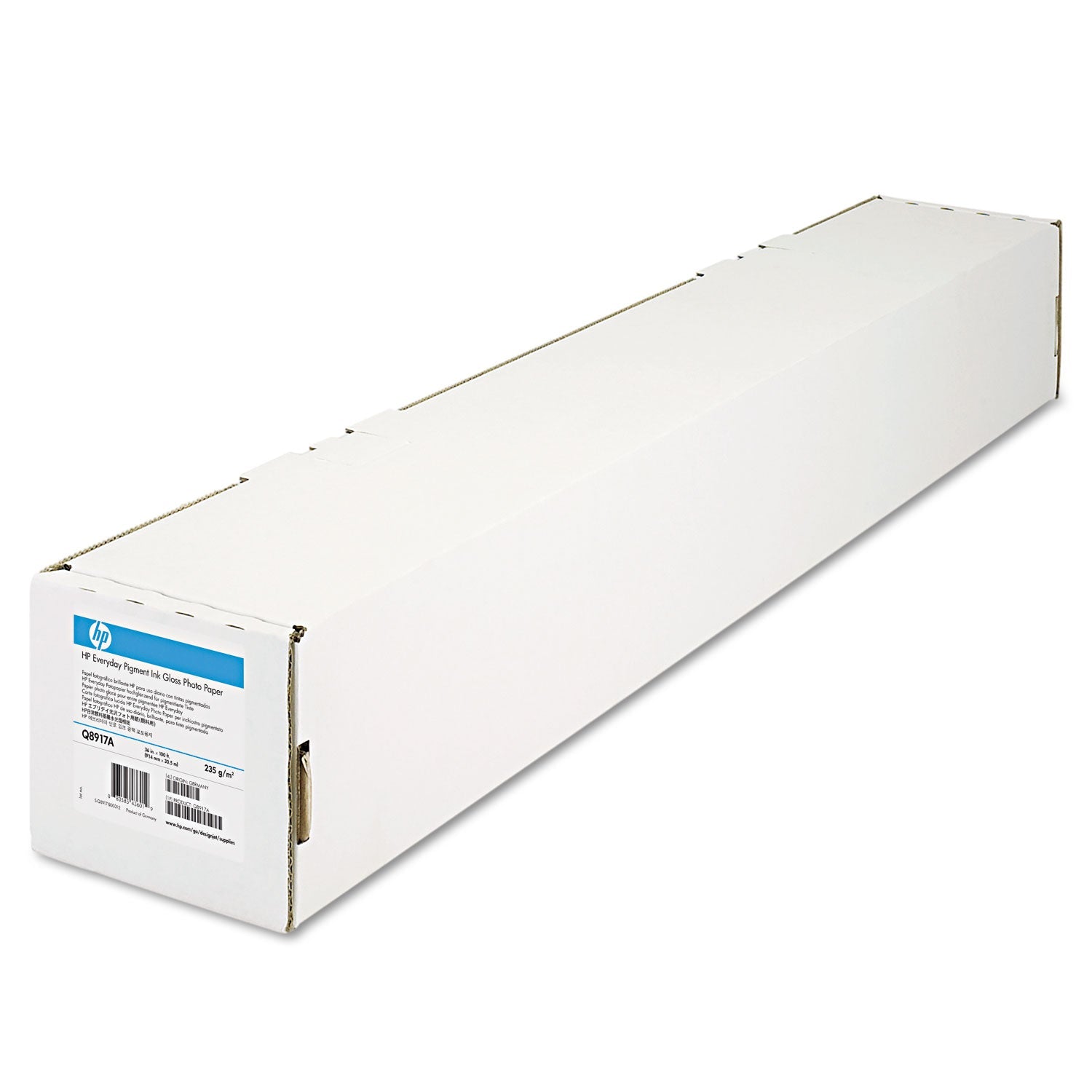 HP Everyday Pigment Ink Photo Paper Roll, 9.1 Mil, 36" X 100 Ft, Glossy White