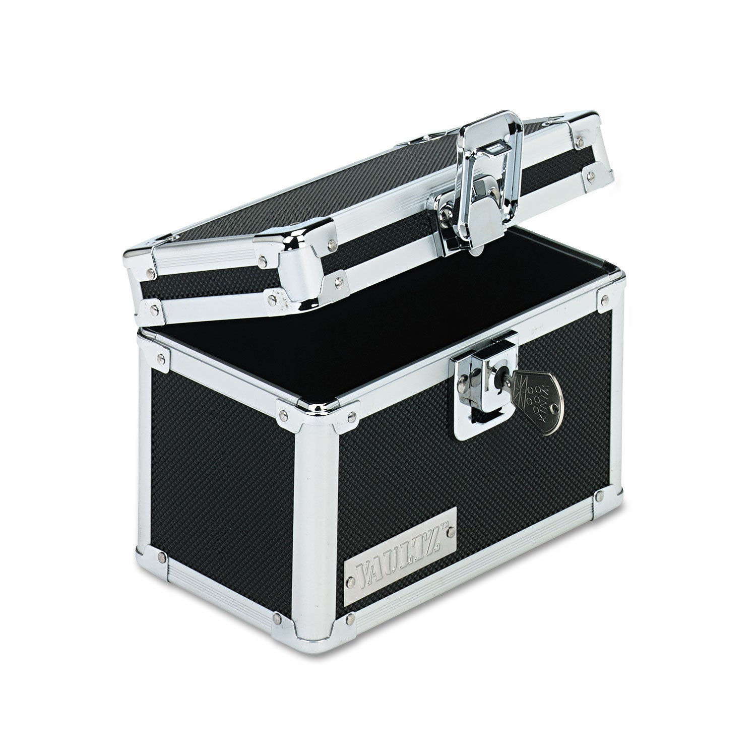Vaultz Locking Index Card File With Flip Top | Black