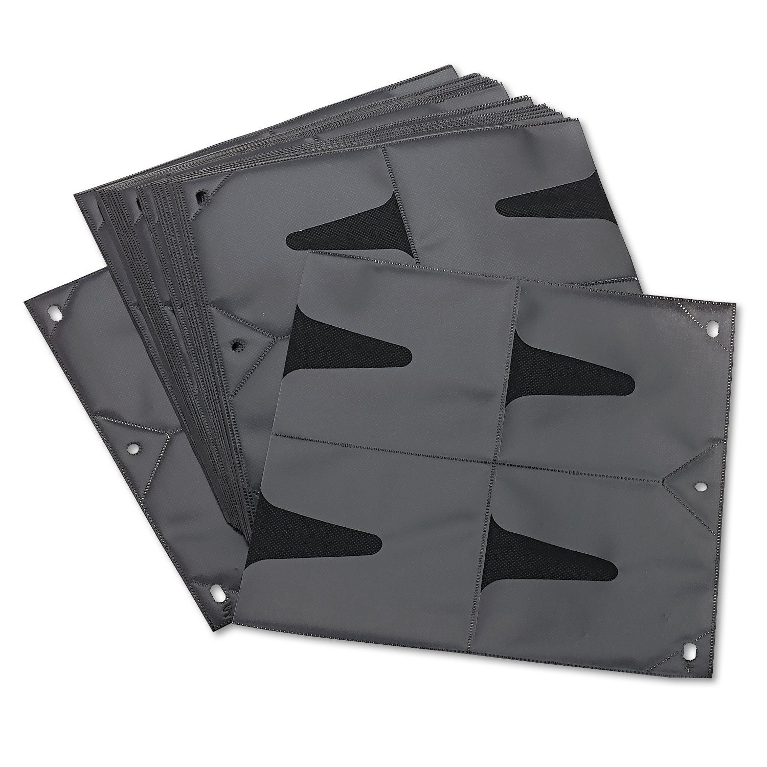 Vaultz® Two-Sided CD Refill Pages for Three-Ring Binder, 8 Disc Capacity, Clear/Black, 25/Pack