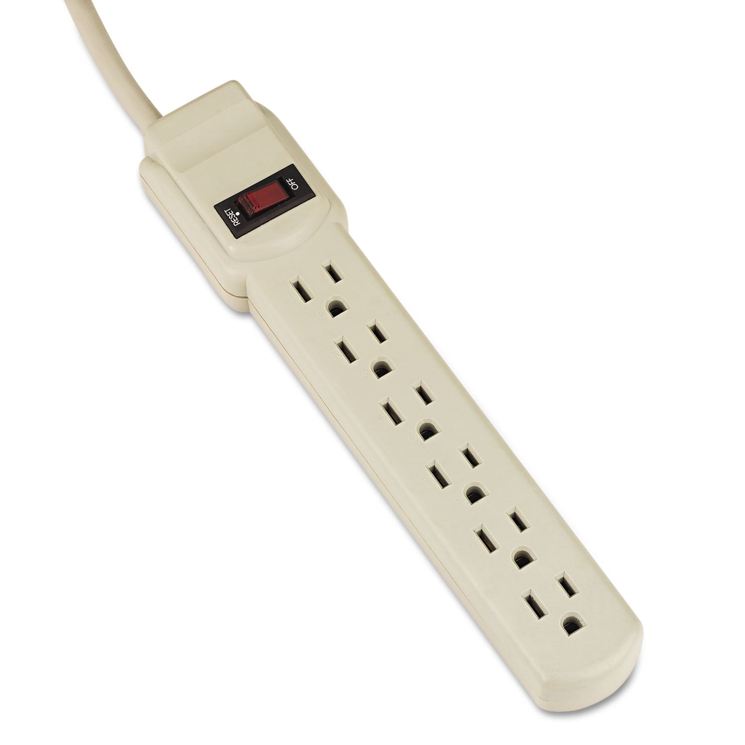 Power Strip | 6 Outlets | 4 ft Cord | Ivory