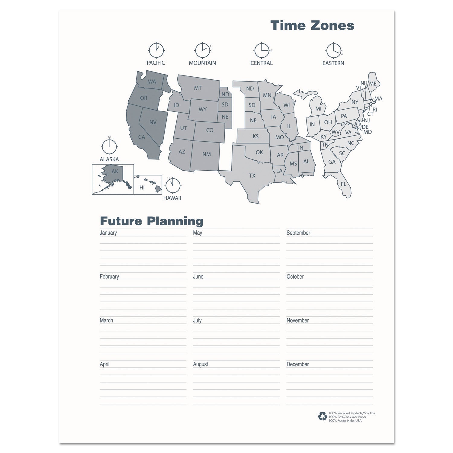 House of Doolittle™ 24-Month Recycled Ruled Monthly Planner, 11 x 8.5, Black Cover, 24-Month: Jan 2025 to Dec 2026