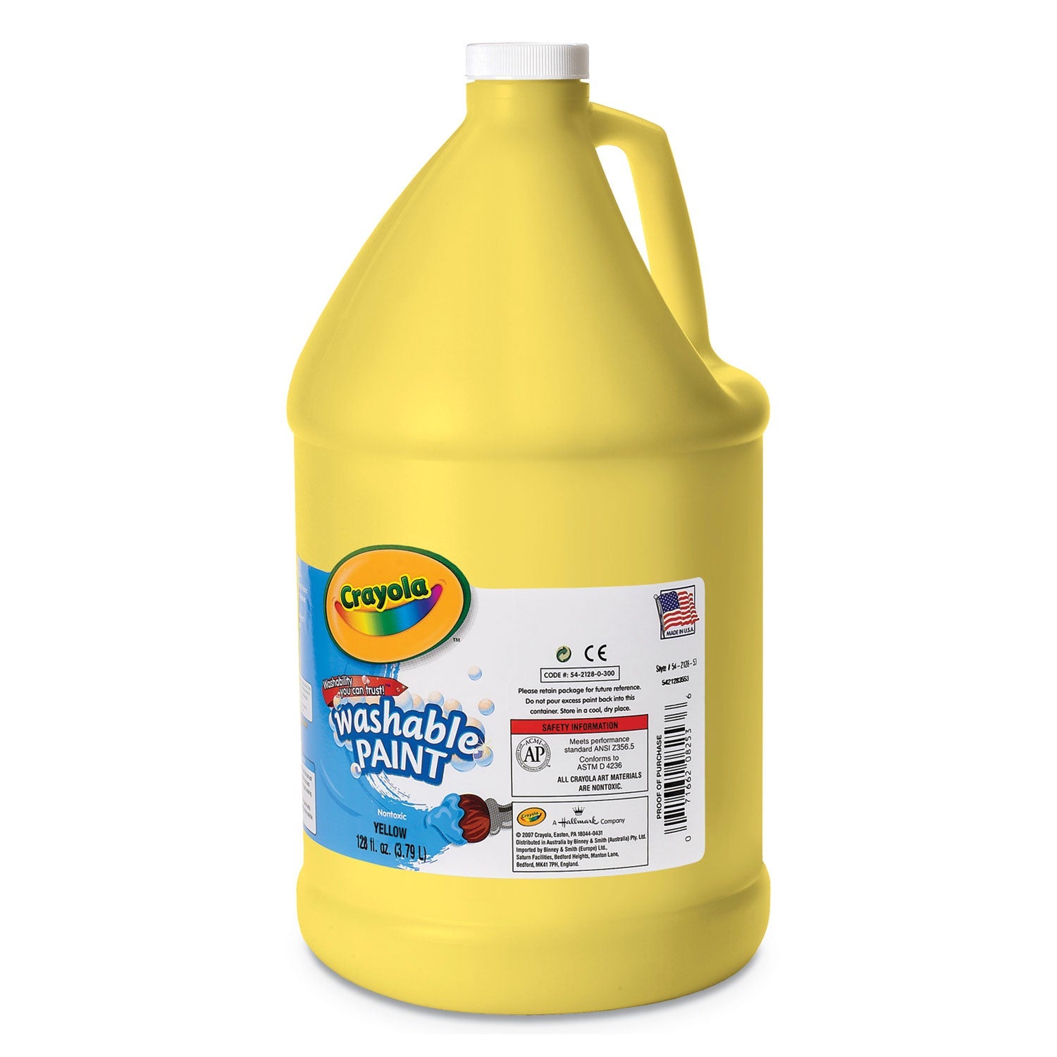 Crayola® Washable Paint, Yellow, 1 Gal Bottle