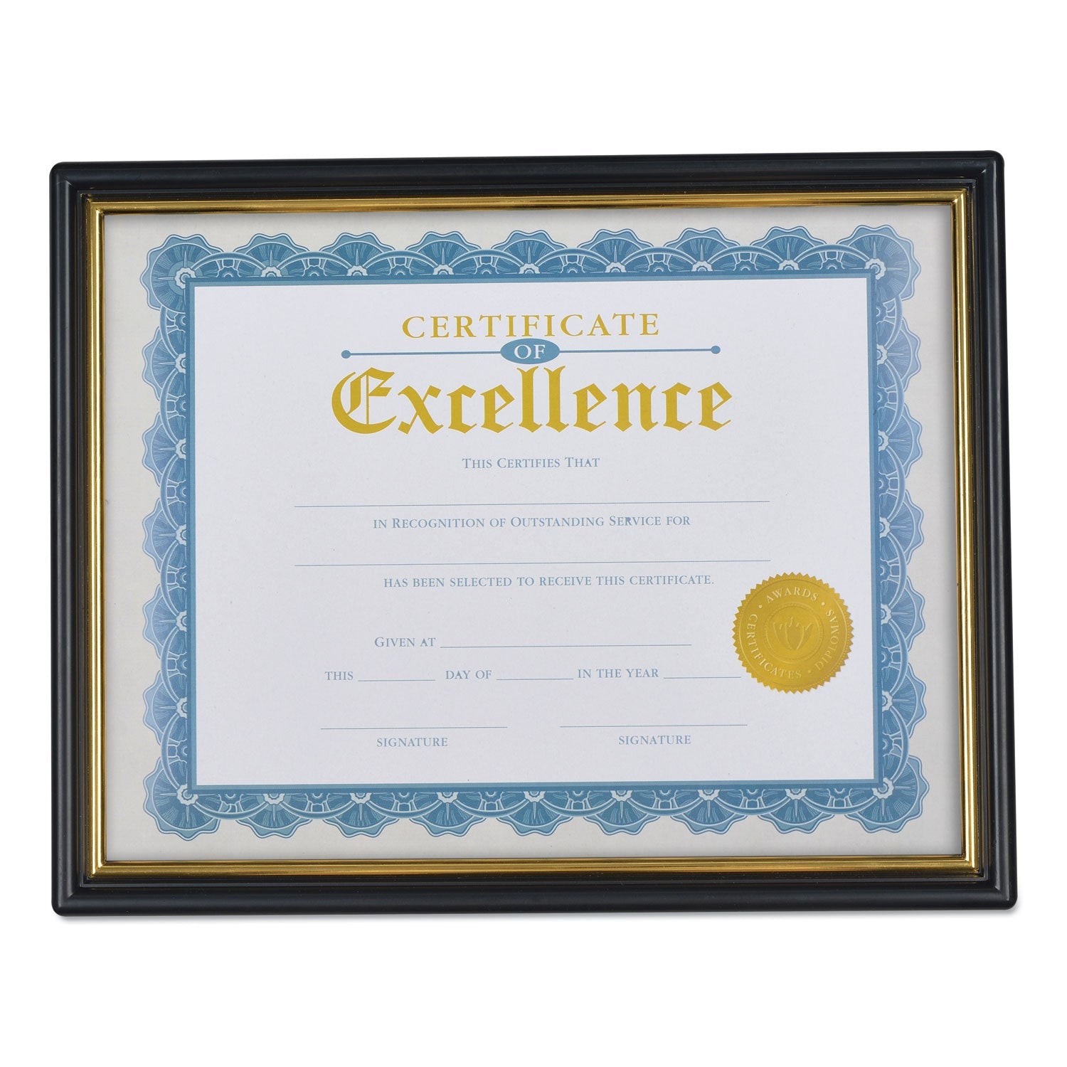 Document Frames | 8.5x10 | Black/Gold, 3/Pack