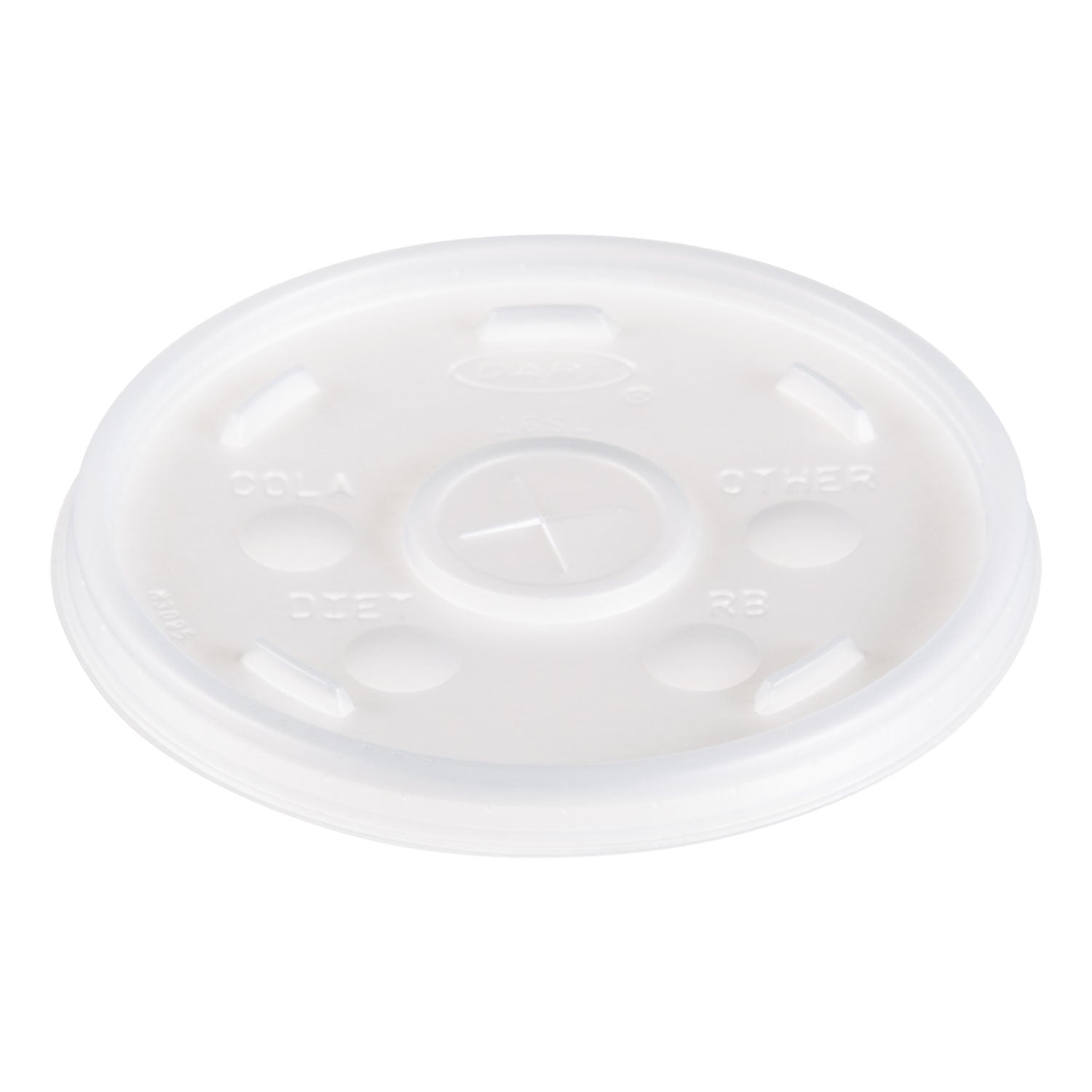 Dart® Plastic Lids, Straw-Slot Lid, Fits 12 oz to 24 oz Hot/Cold Foam Cups, Translucent, 100/Pack, 10 Packs/Carton