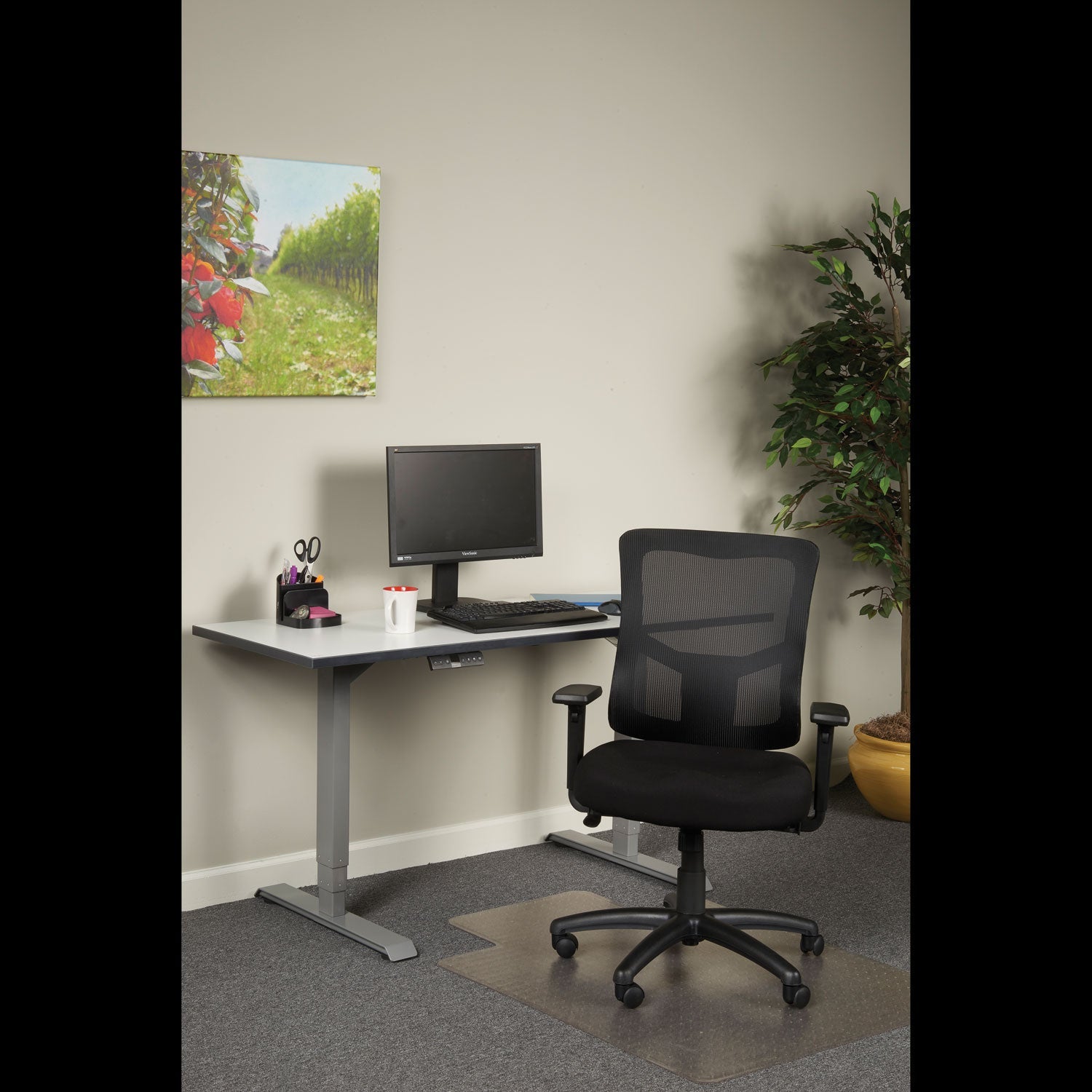 Alera® Alera Elusion Ii Series Mesh Mid-Back Swivel/tilt Chair, Supports Up To 275 Lb, 18.11" To 21.77" Seat Height, Black