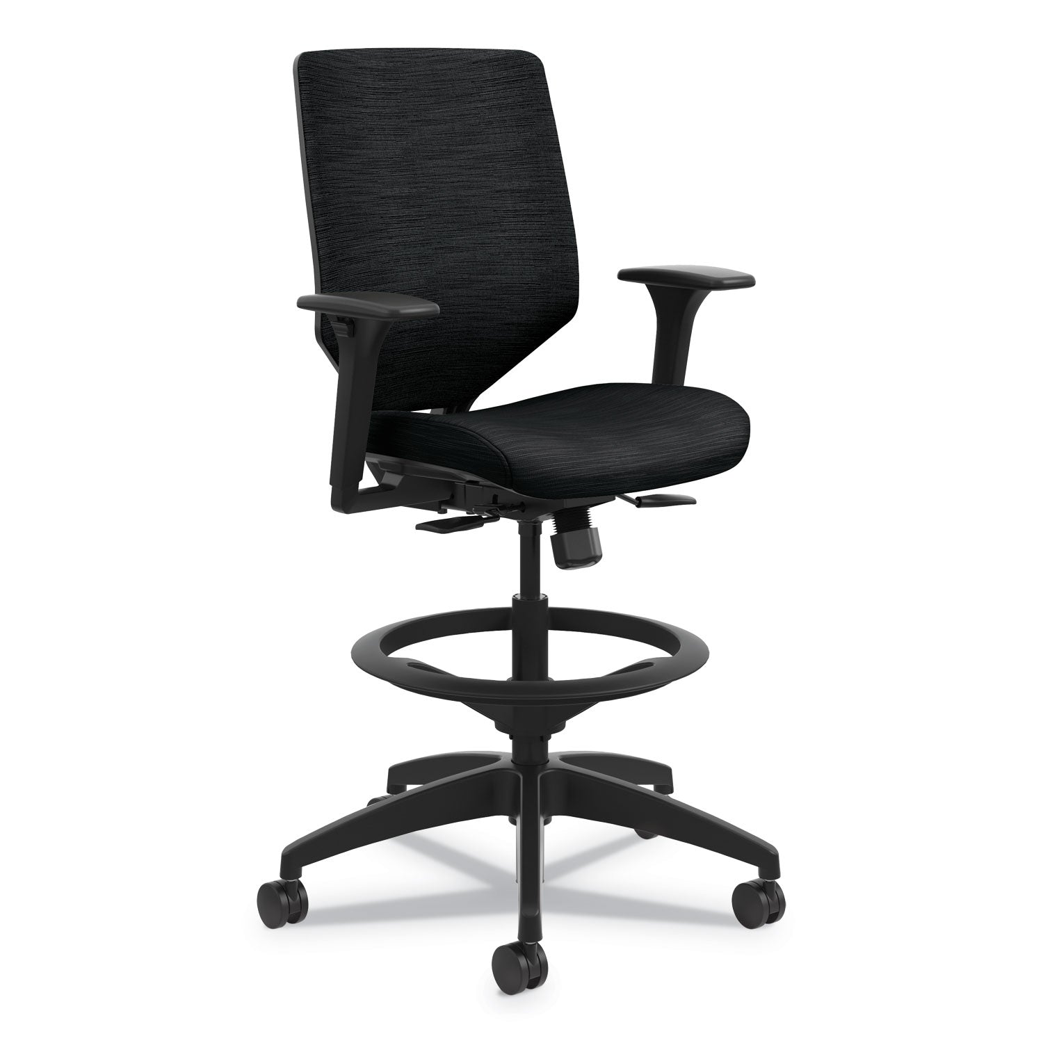 HON Solve Series Upholstered Back Task Stool | Ink
