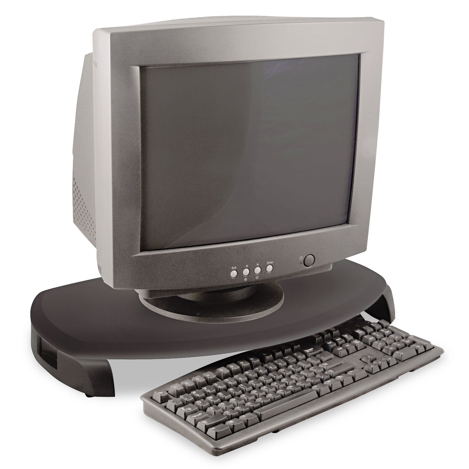 Kantek Crt/lcd Stand With Keyboard Storage, 23" X 13.25" X 3", Black, Supports 80 Lbs