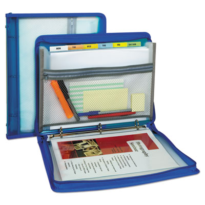 Zippered Binder with Expanding File | Blue